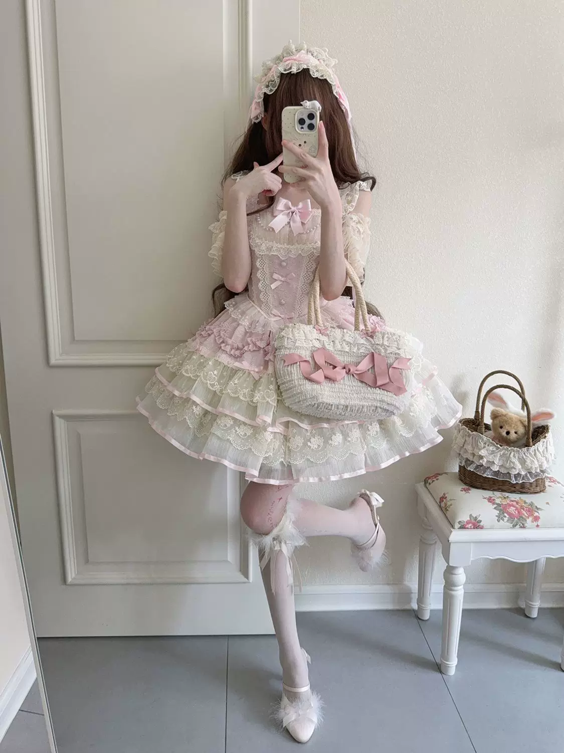 Ballet Dream - Sweet Lolita JSK Dress, Petal-like Layered Skirt - Image 7