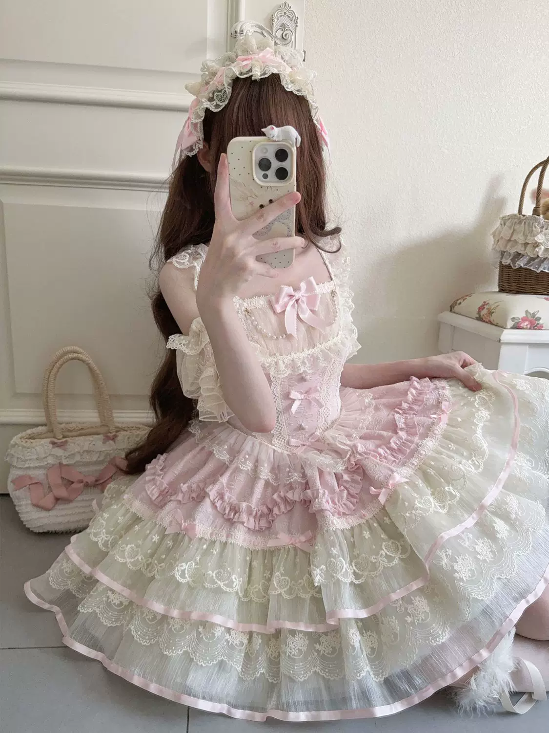 Ballet Dream - Sweet Lolita JSK Dress, Petal-like Layered Skirt - Image 8