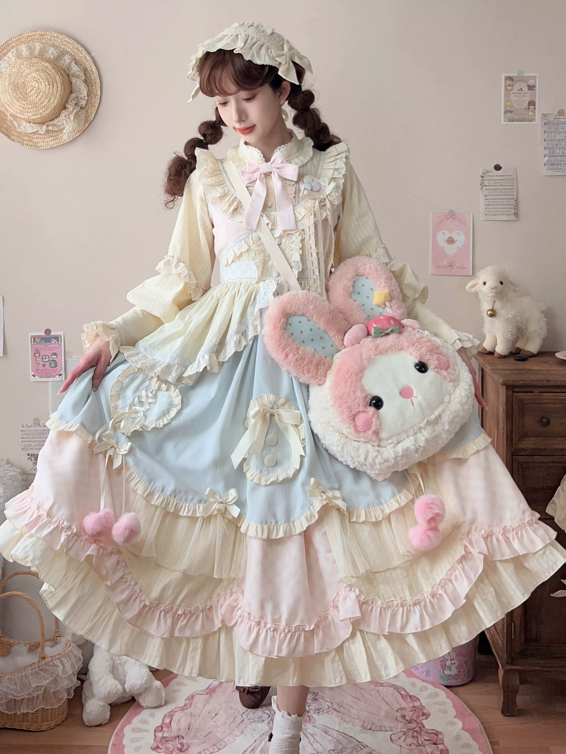 Dreamy Macaron - Sweet Lolita JSK Dress Solid Color Shirt