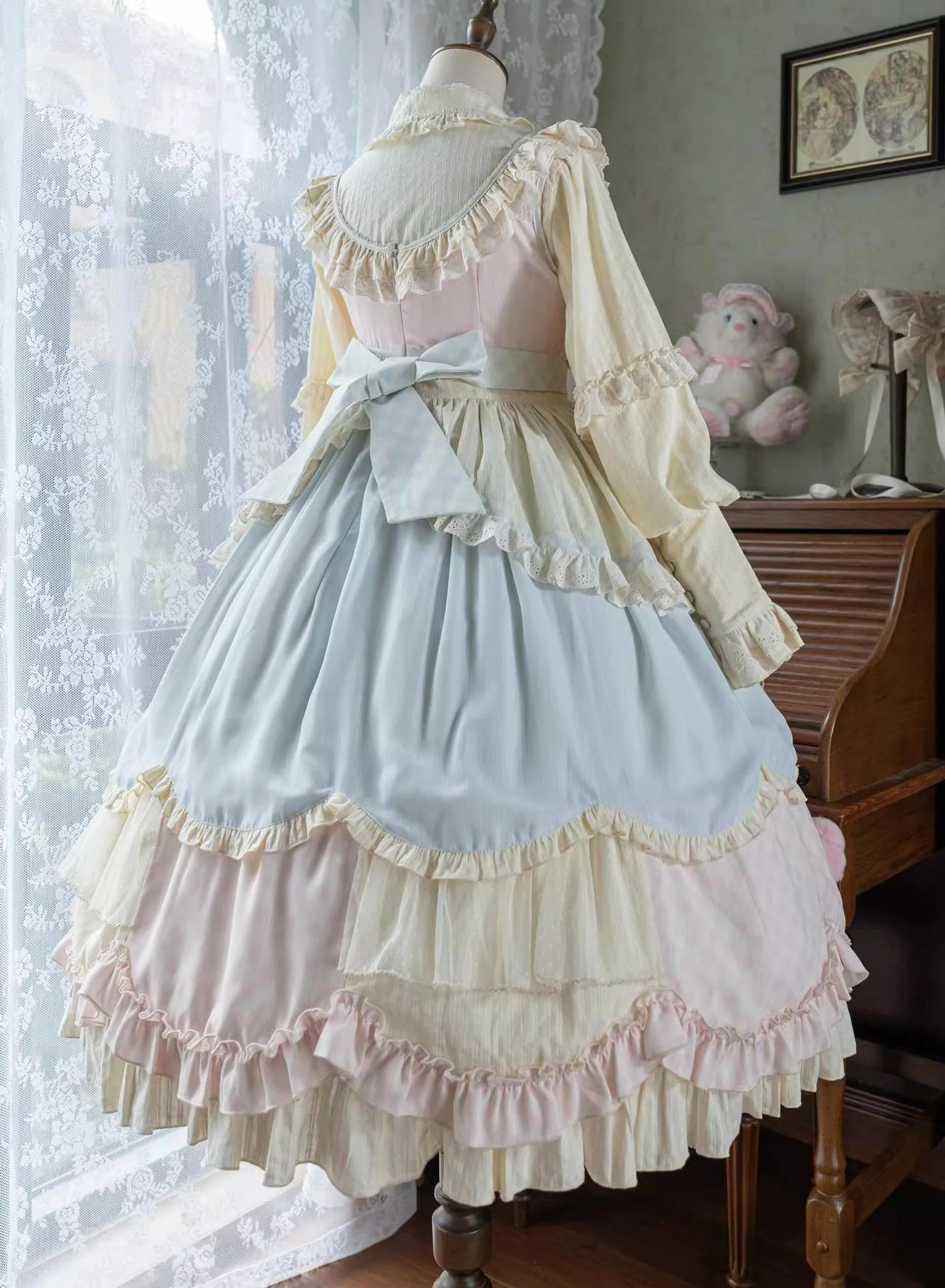 Dreamy Macaron - Sweet Lolita JSK Dress Solid Color Shirt - Image 11