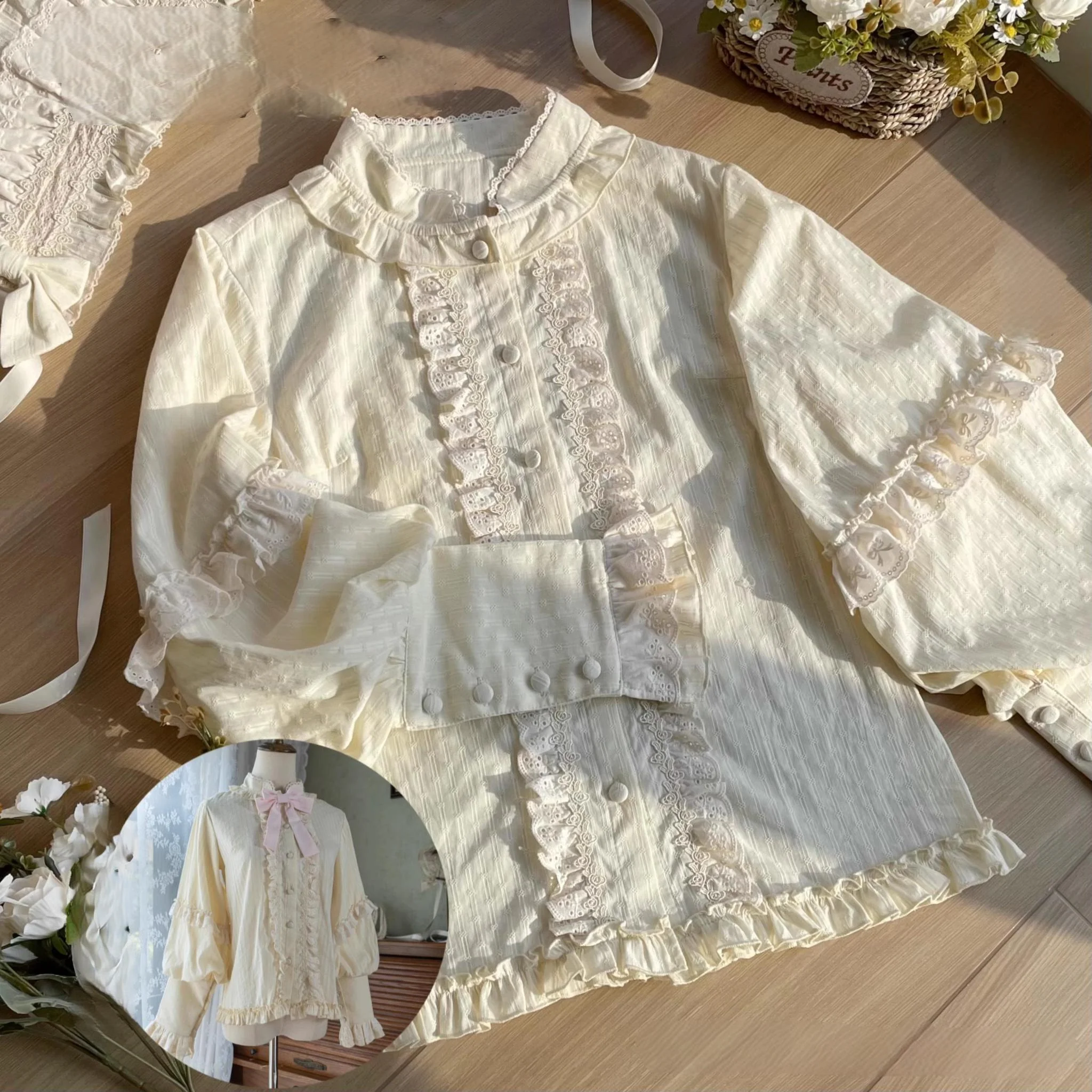 Dreamy Macaron - Sweet Lolita JSK Dress Solid Color Shirt - Image 19