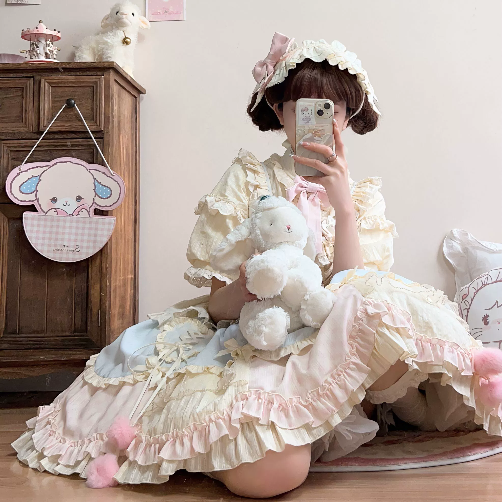 Dreamy Macaron - Sweet Lolita JSK Dress Solid Color Shirt - Image 4
