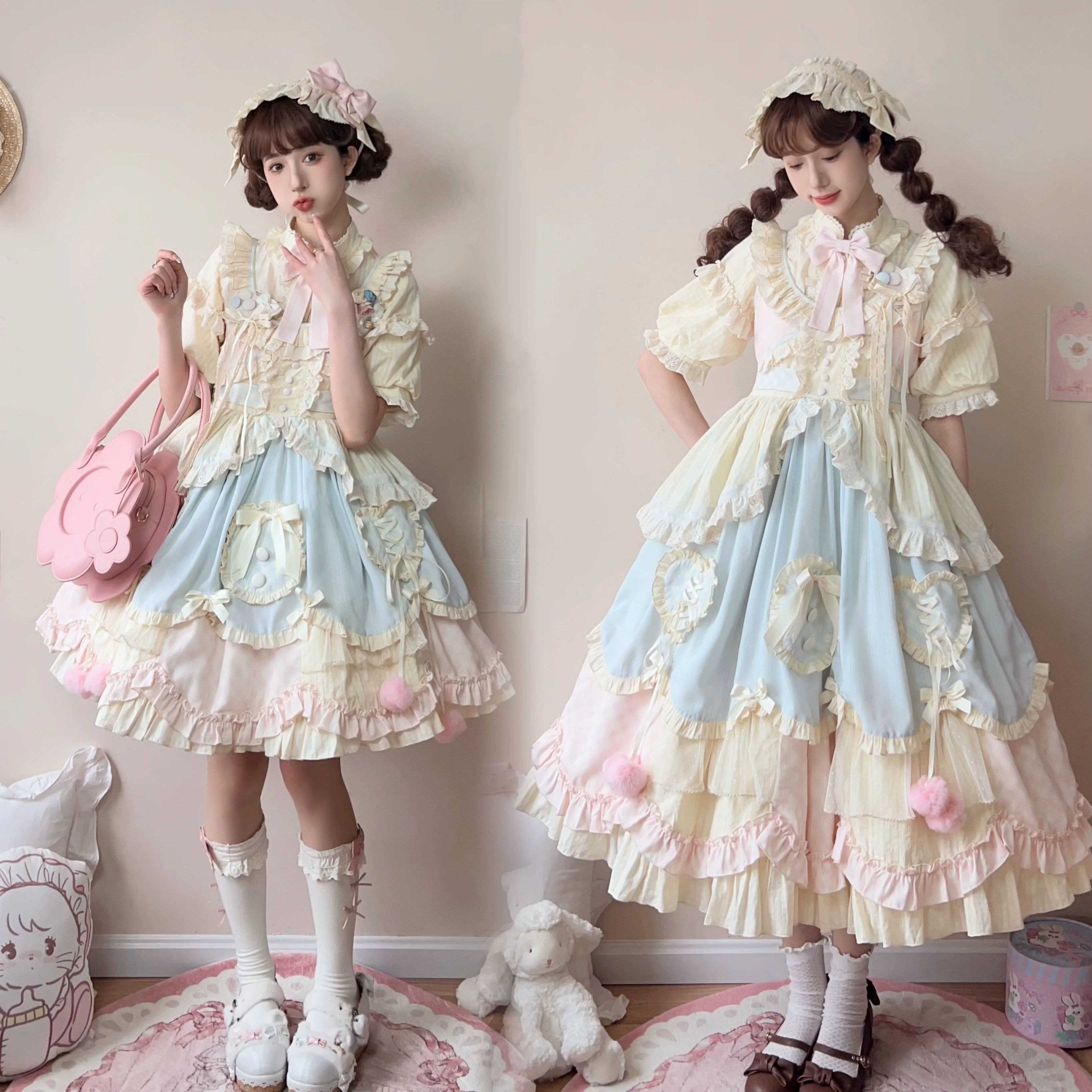 Dreamy Macaron - Sweet Lolita JSK Dress Solid Color Shirt - Image 7