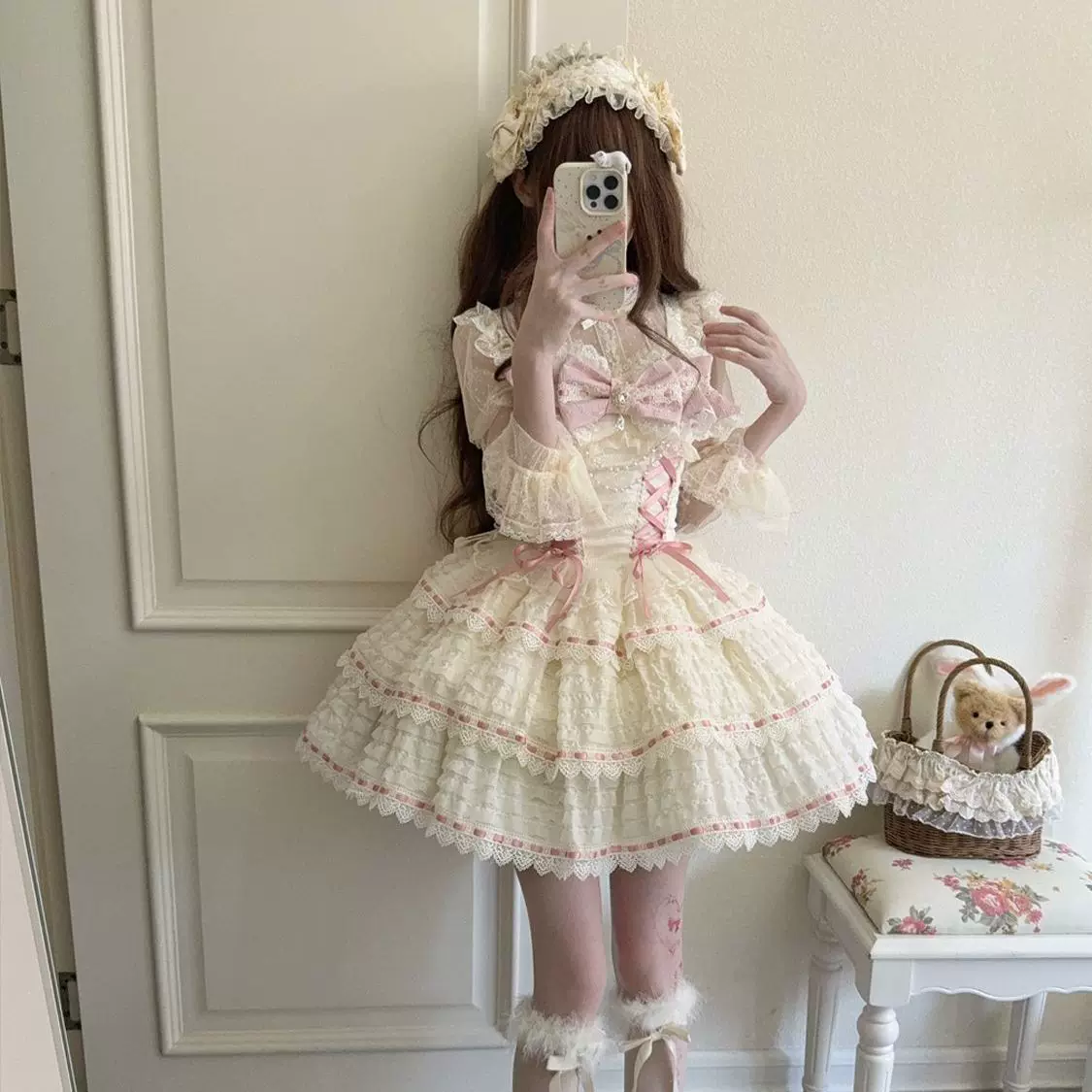 Floral Elegy - Sweet Lolita JSK Dress, Tiered Hem - Image 14