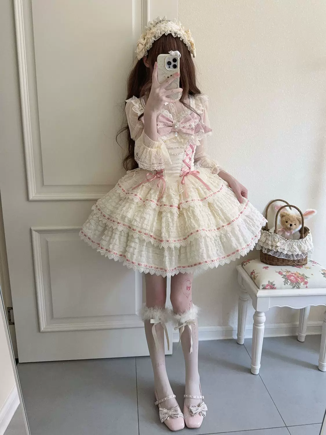 Floral Elegy - Sweet Lolita JSK Dress, Tiered Hem - Image 15