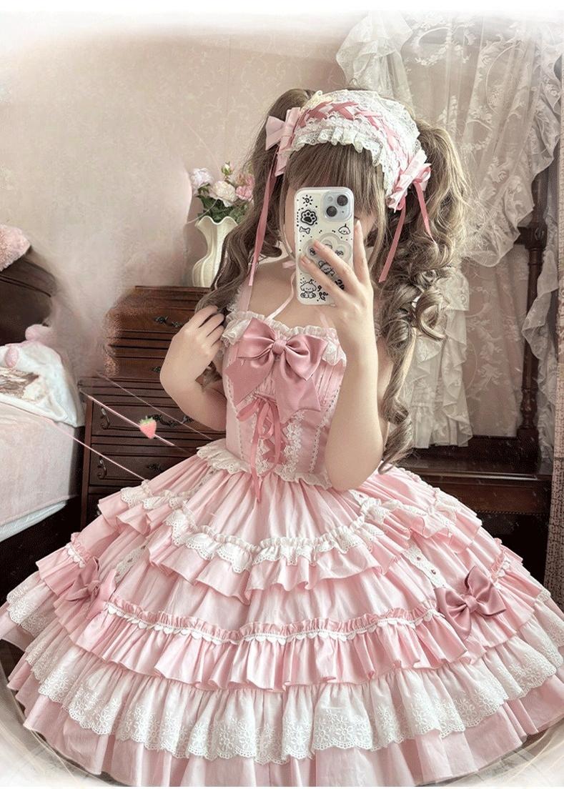 Sweet Mousse - Sweet Lolita JSK in Playful Colors with Bow Decoration - Image 4