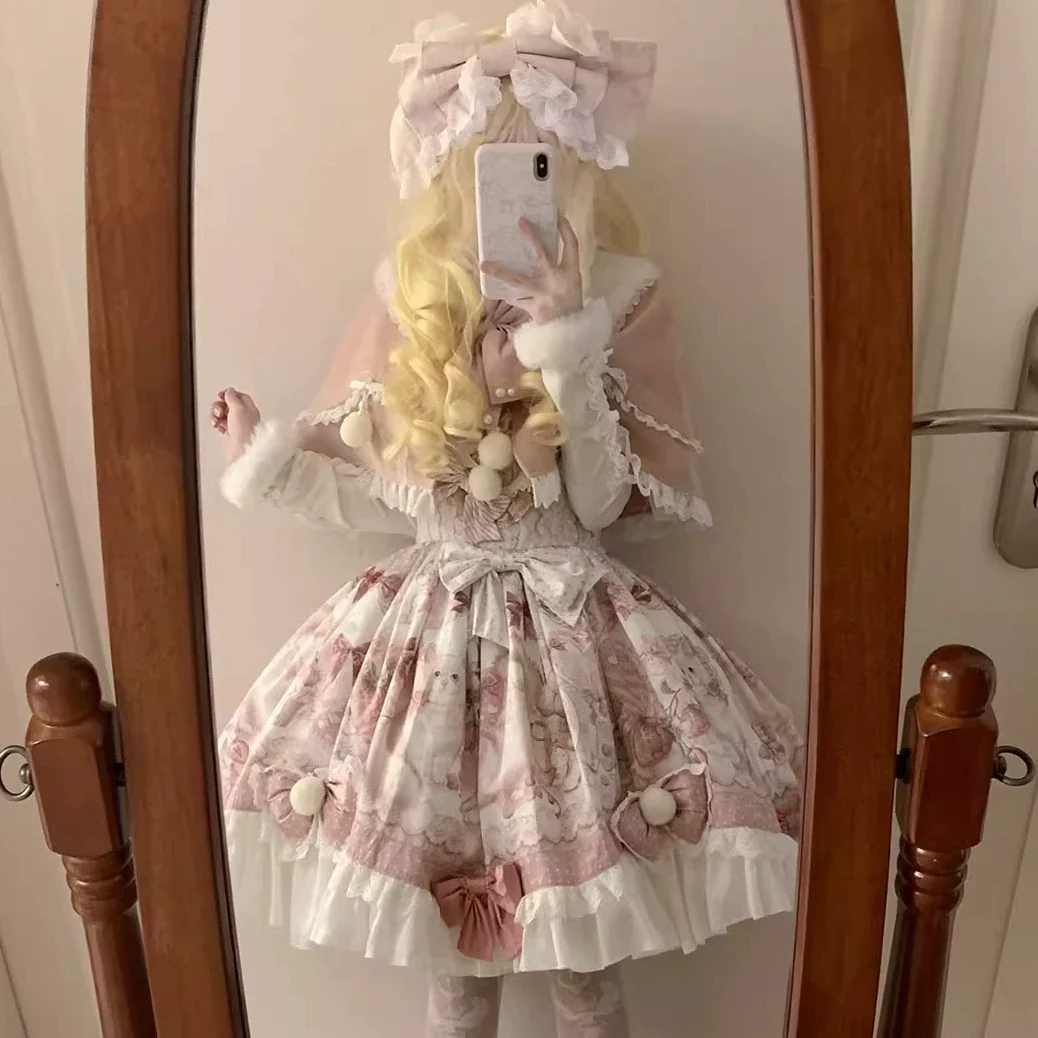 Matutu - Dessert Catlets - Sweet Lolita JSK, Strawberry And Cat Prints - Image 12