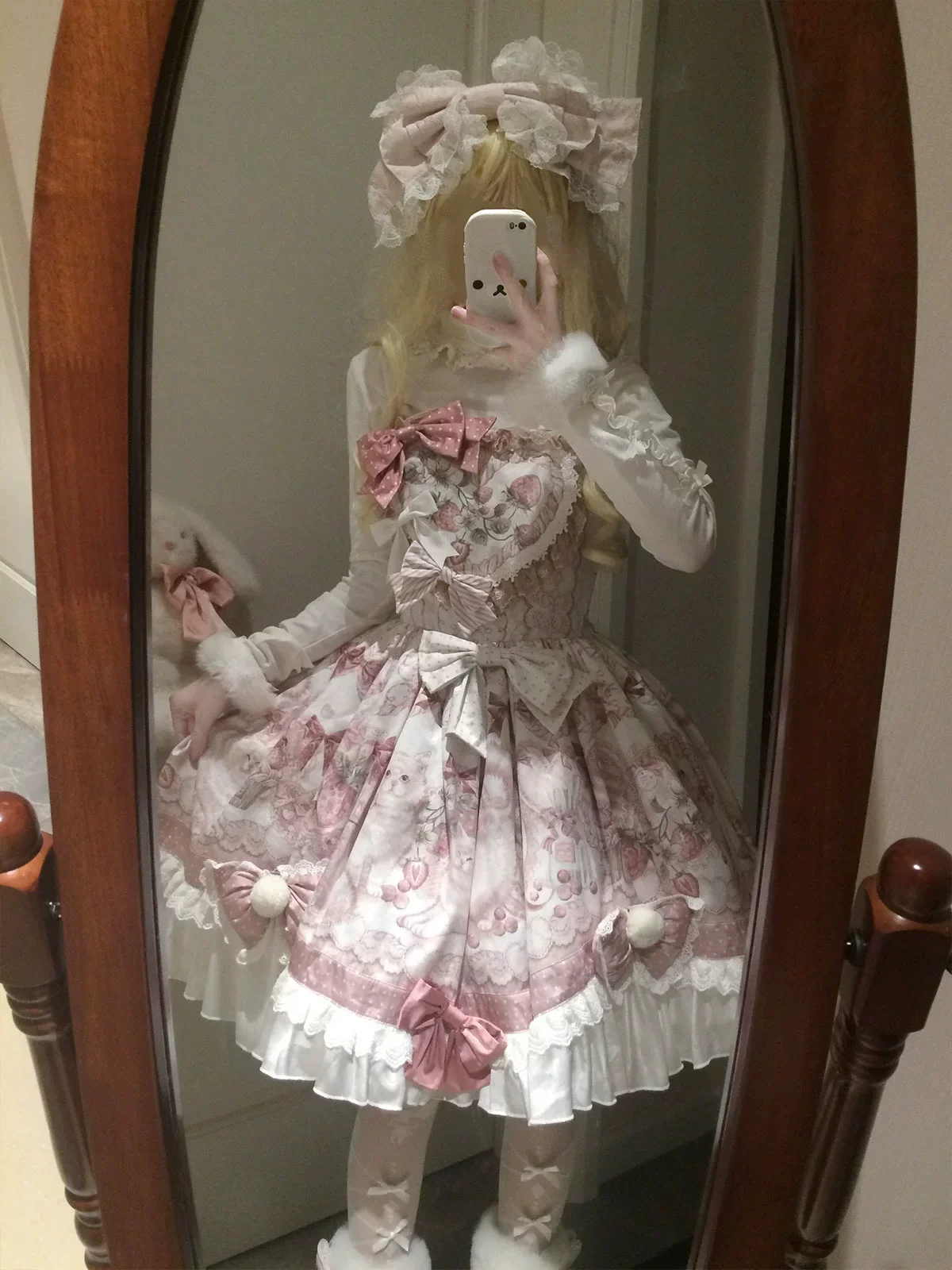 Matutu - Dessert Catlets - Sweet Lolita JSK, Strawberry And Cat Prints - Image 17