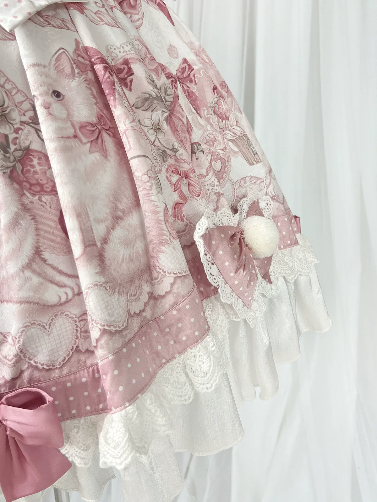 Matutu - Dessert Catlets - Sweet Lolita JSK, Strawberry And Cat Prints - Image 22