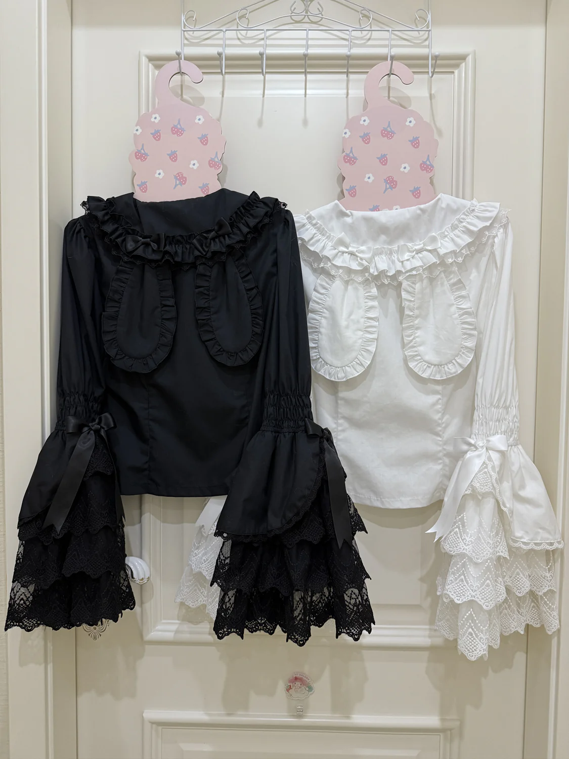 Hanguliang - Cross Heart Knot - Sweet Lolita JSK Suit Tiered Ruffles Dress with Lace Blouse - Image 27