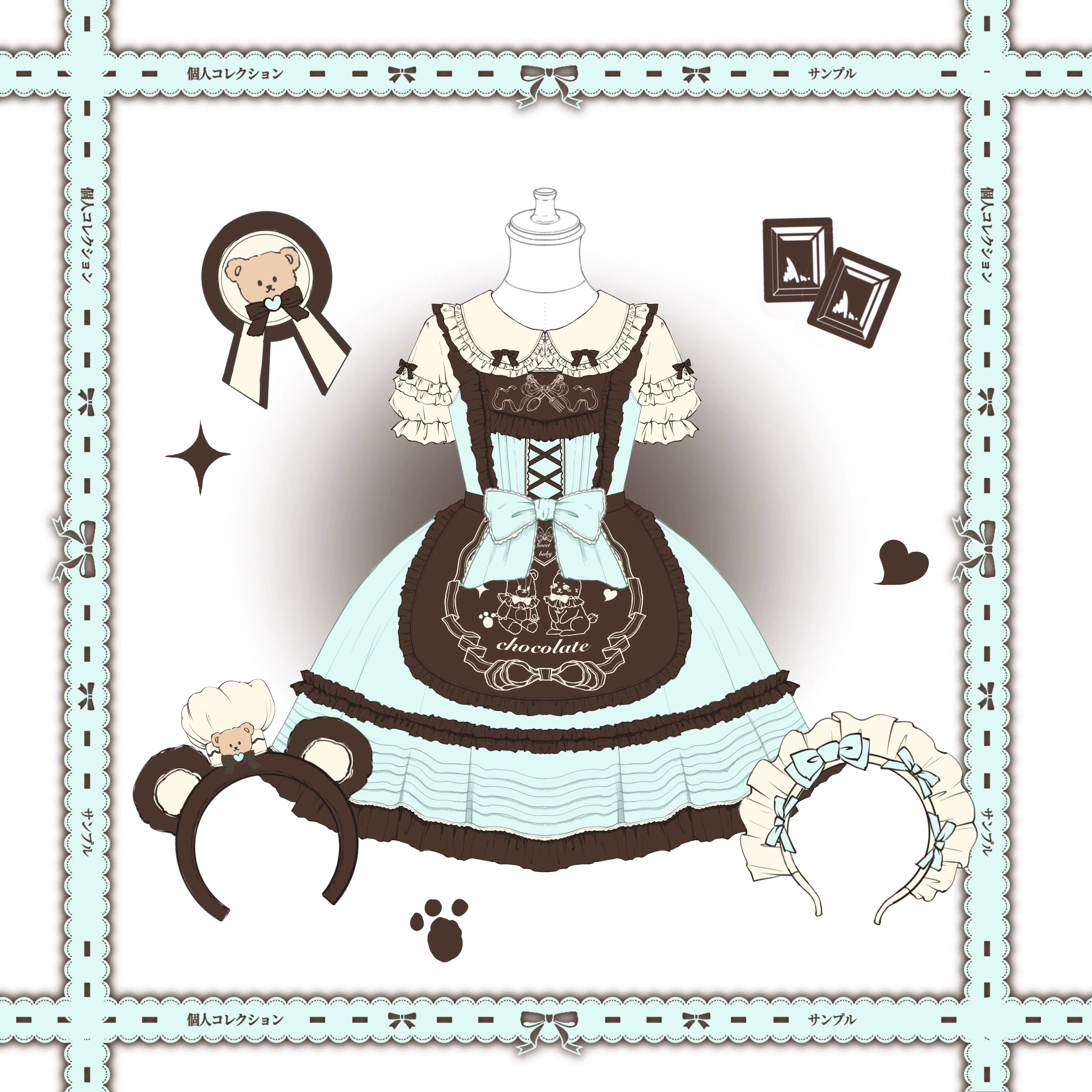 Sweet Layered Cake - Sweet Lolita JSK with Detachable Apron - Image 16