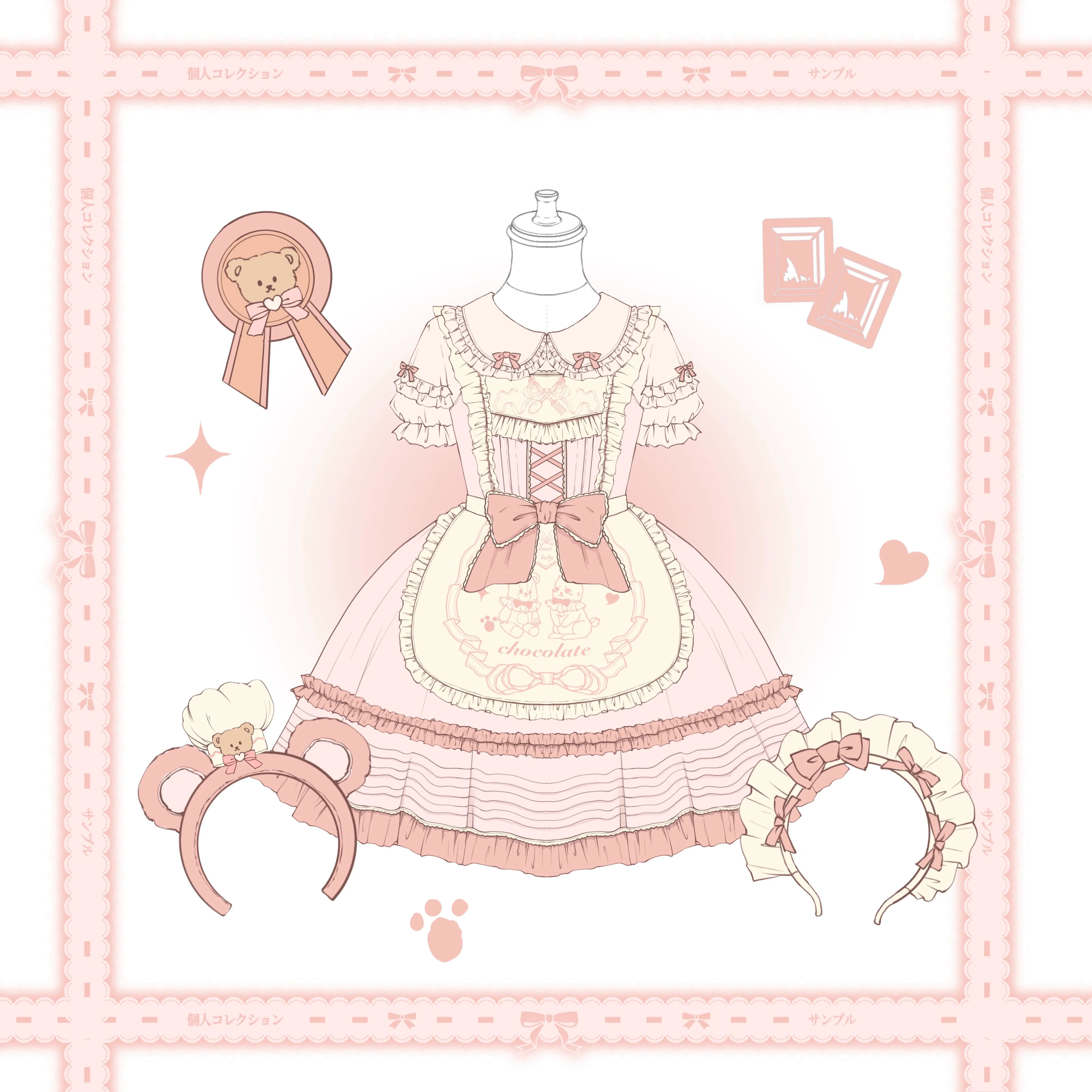 Sweet Layered Cake - Sweet Lolita JSK with Detachable Apron - Image 18