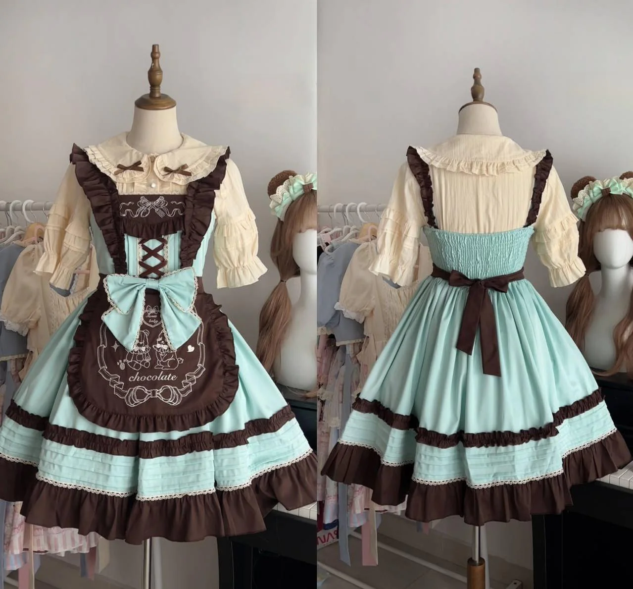 Sweet Layered Cake - Sweet Lolita JSK with Detachable Apron - Image 7