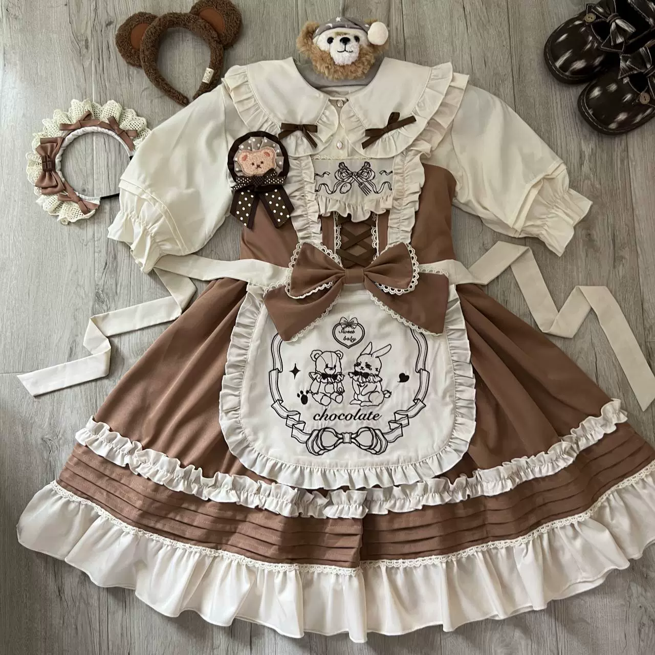 Sweet Layered Cake - Sweet Lolita JSK with Detachable Apron - Image 8