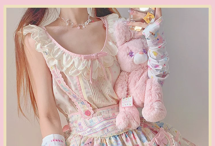 RichLolita - Starry Pudding Bear - Sweet Lolita Jumper Dress Printed OP Dress - Image 13