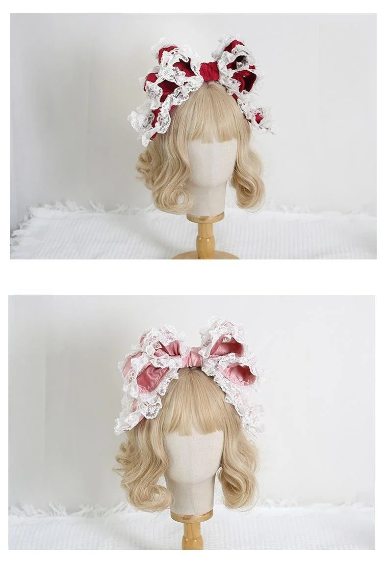 Xiaogui - Sweet Lolita KC with Large Lace Bow in Multiple Colors - Image 16