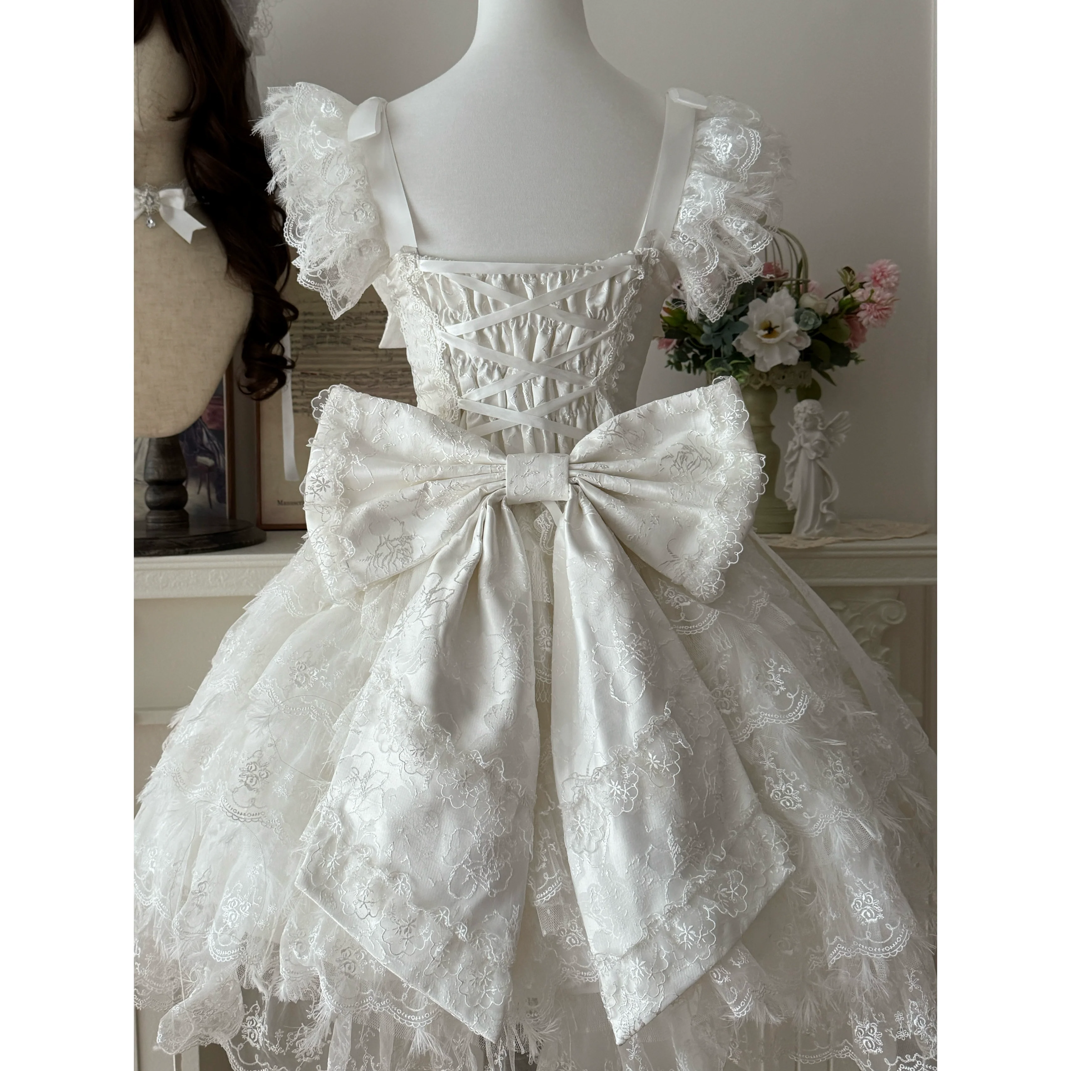 Snow Feather - Sweet Lolita Lace Accessories - Image 6