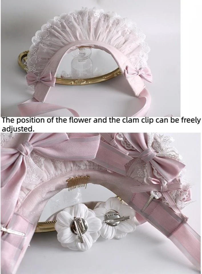 Xiaogui - Sweet Lolita Lace Headdress, Detachable Flower - Image 10