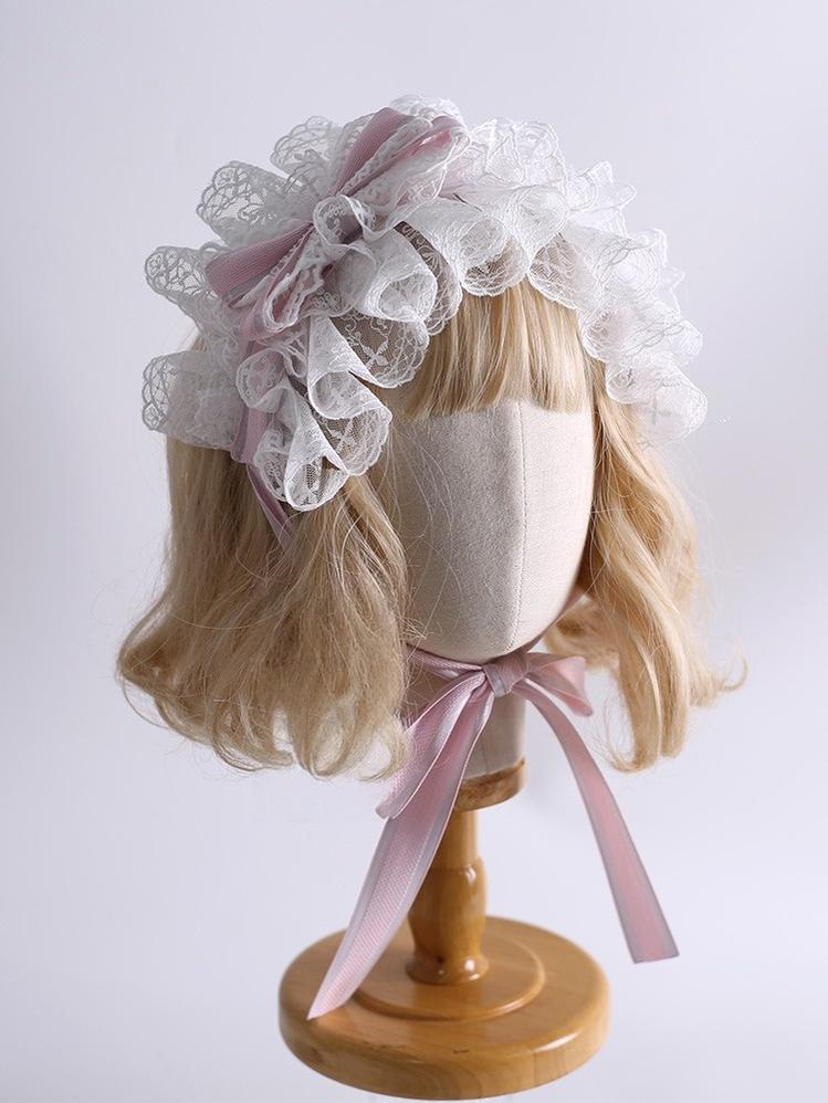 Xiaogui - Sweet Lolita Lace Headdress, Detachable Flower - Image 2
