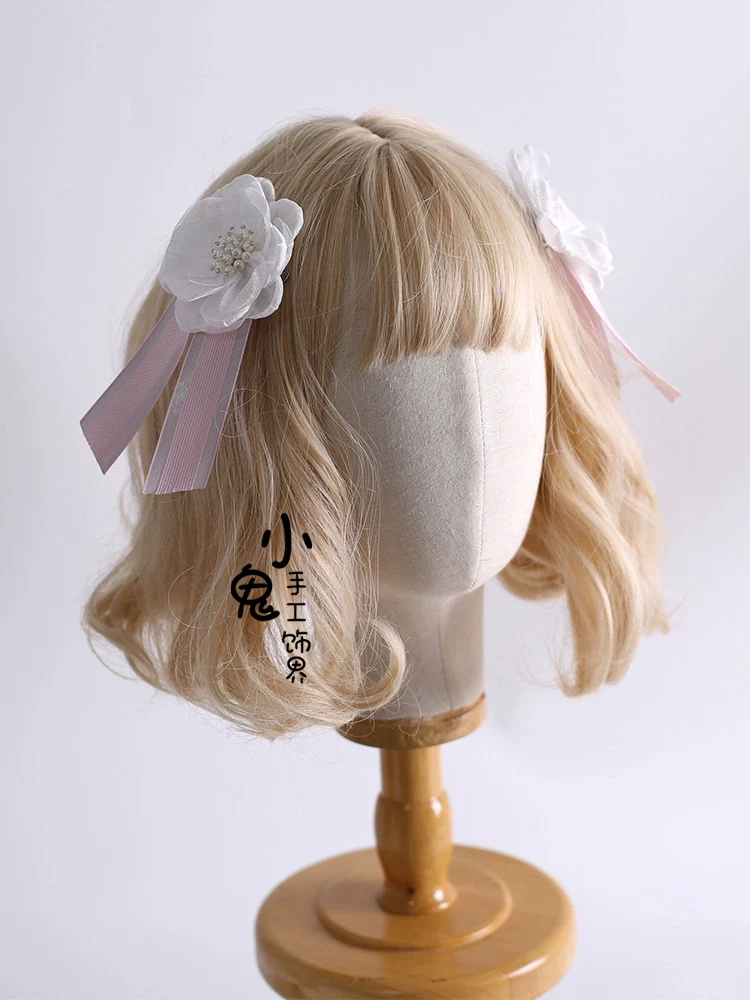 Xiaogui - Sweet Lolita Lace Headdress, Detachable Flower - Image 4