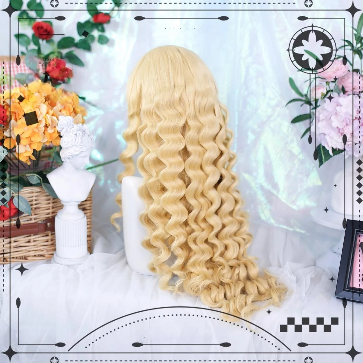 Dalao Home - Fluffy Cloud - Sweet Lolita Long Curly Wigs, Roman Curls - Image 2