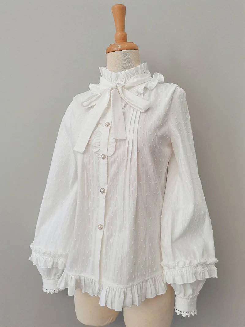 Sweet Lolita Long Sleeve Cotton Blouse - Image 6