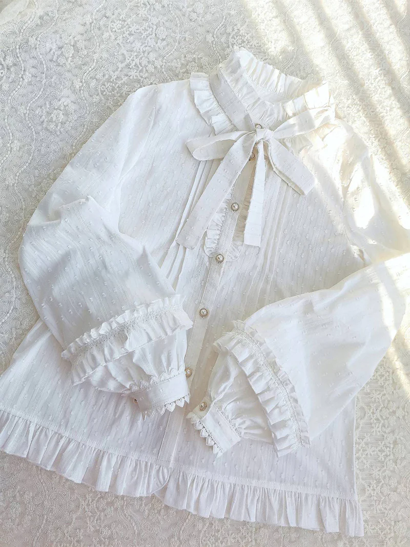 Sweet Lolita Long Sleeve Cotton Blouse - Image 7