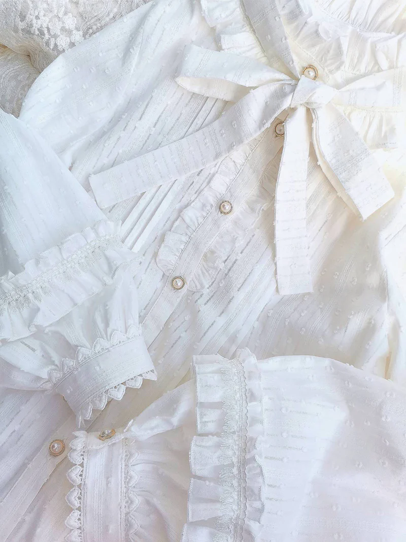 Sweet Lolita Long Sleeve Cotton Blouse - Image 9