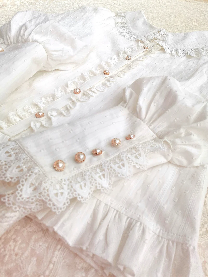 Sweet Lolita Peter Pan Collar Cotton Blouse - Image 4