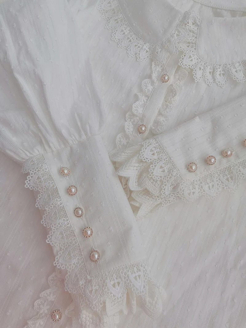Sweet Lolita Peter Pan Collar Cotton Blouse - Image 8