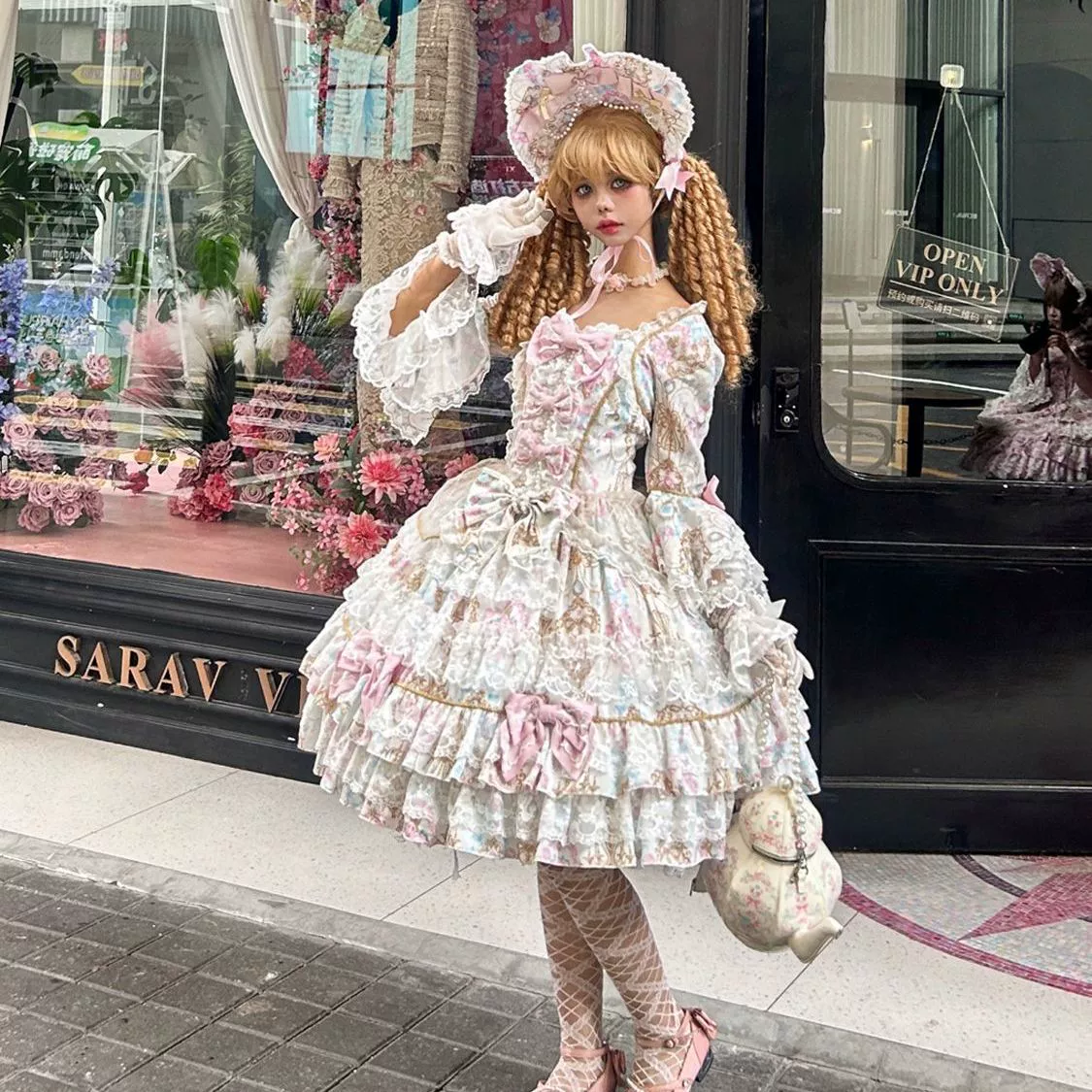 Candlelight Sonata - Sweet Lolita Long Sleeve OP, Tiered Ruffles - Image 10