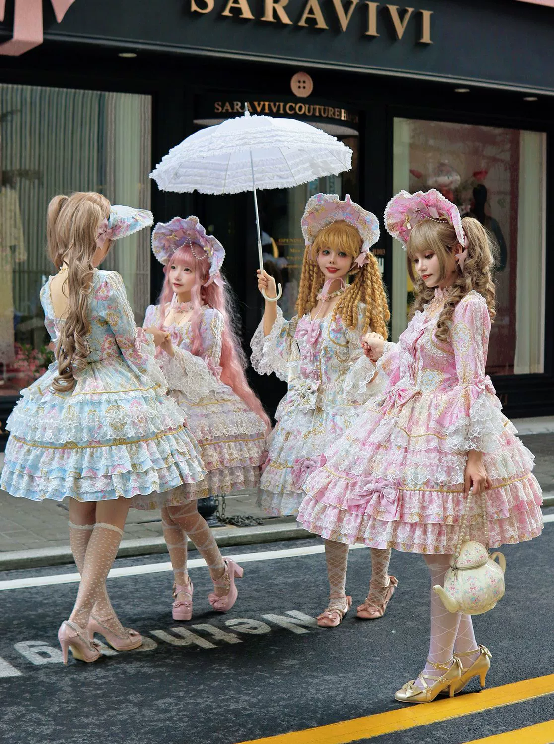 Candlelight Sonata - Sweet Lolita Long Sleeve OP, Tiered Ruffles - Image 2