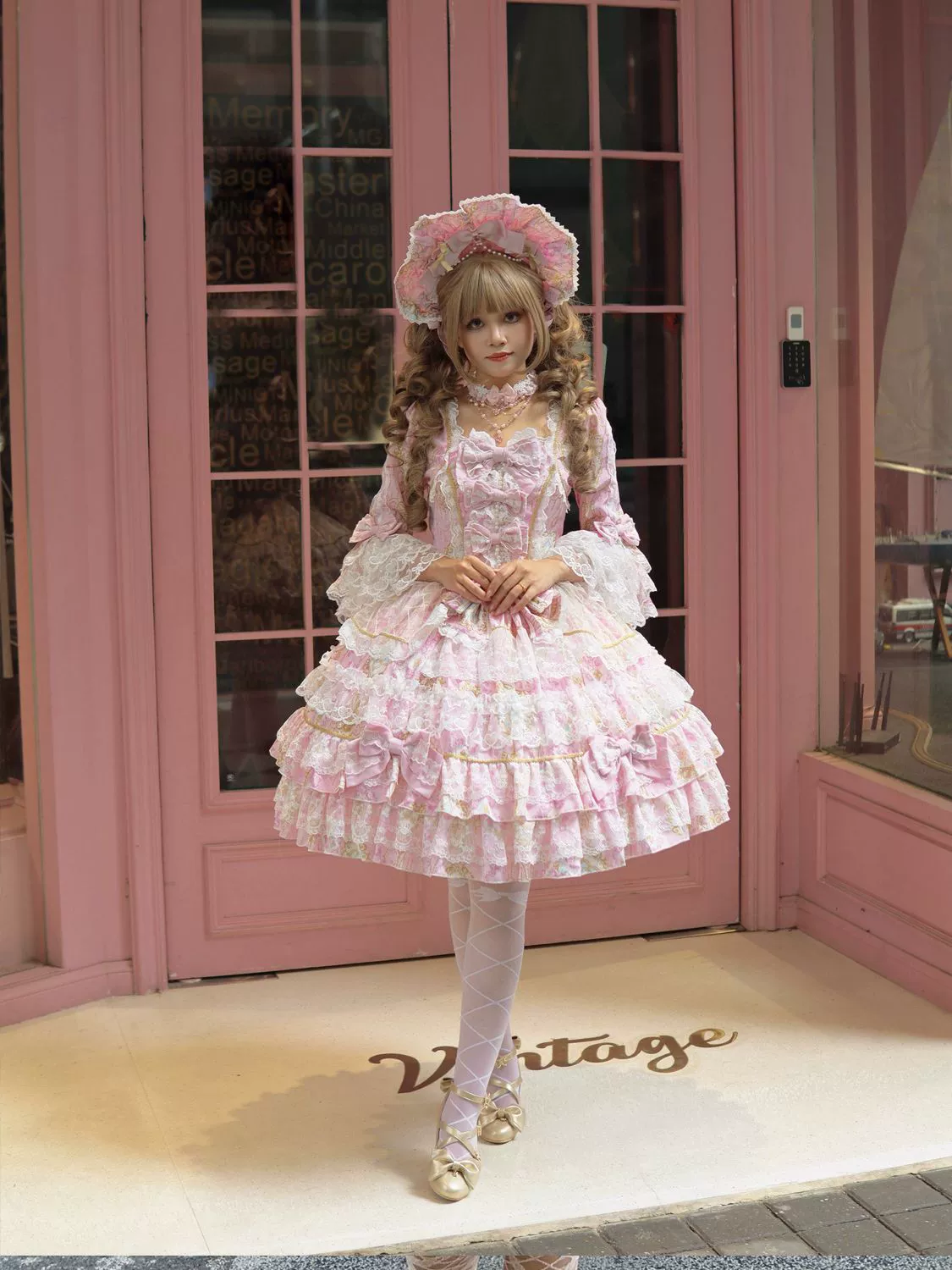 Candlelight Sonata - Sweet Lolita Long Sleeve OP, Tiered Ruffles - Image 22