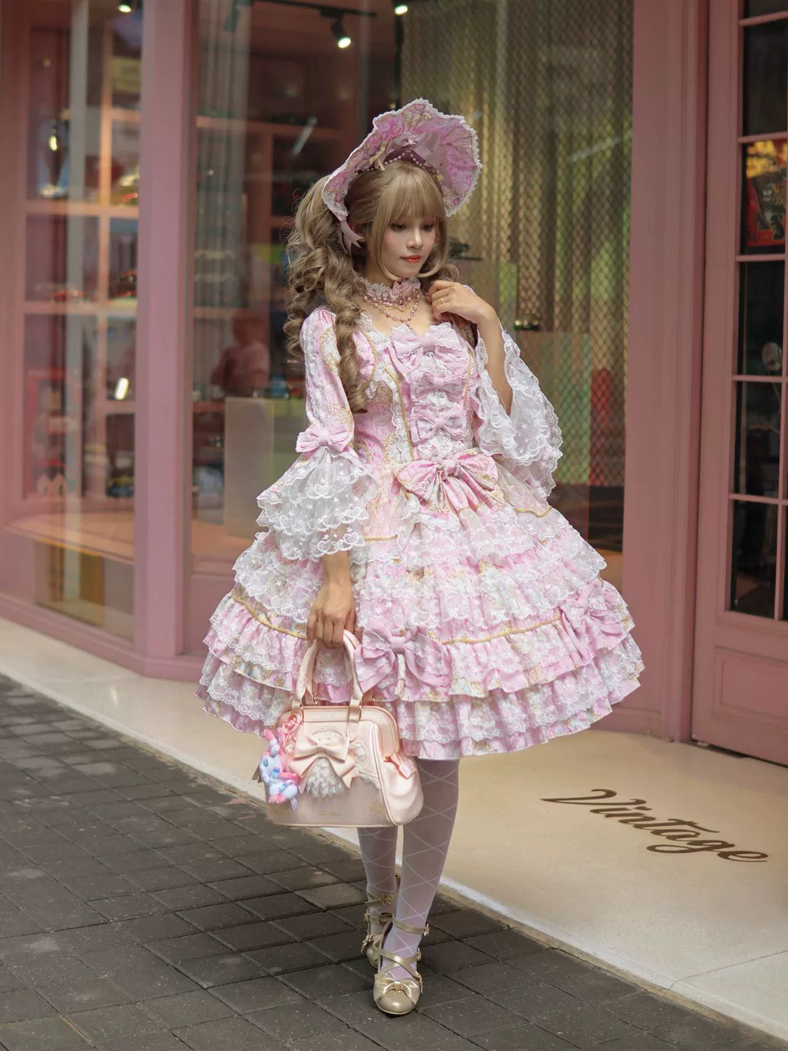 Candlelight Sonata - Sweet Lolita Long Sleeve OP, Tiered Ruffles - Image 24