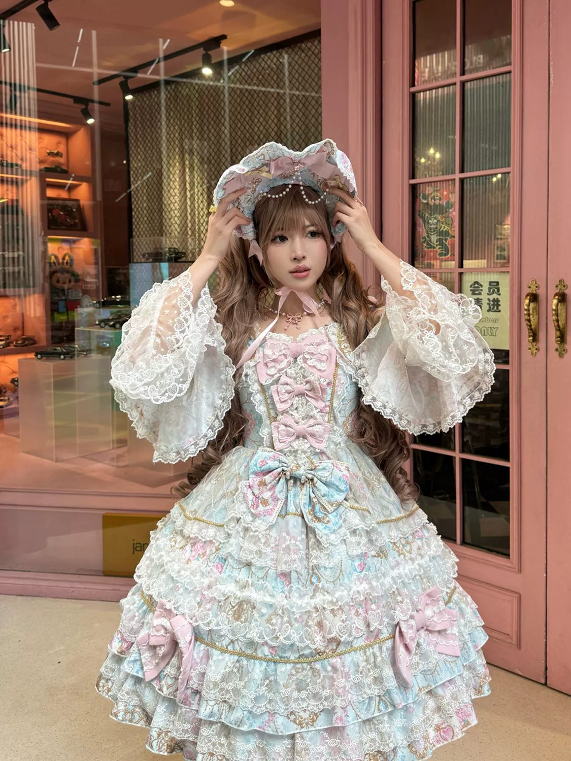 Candlelight Sonata - Sweet Lolita Long Sleeve OP, Tiered Ruffles - Image 25