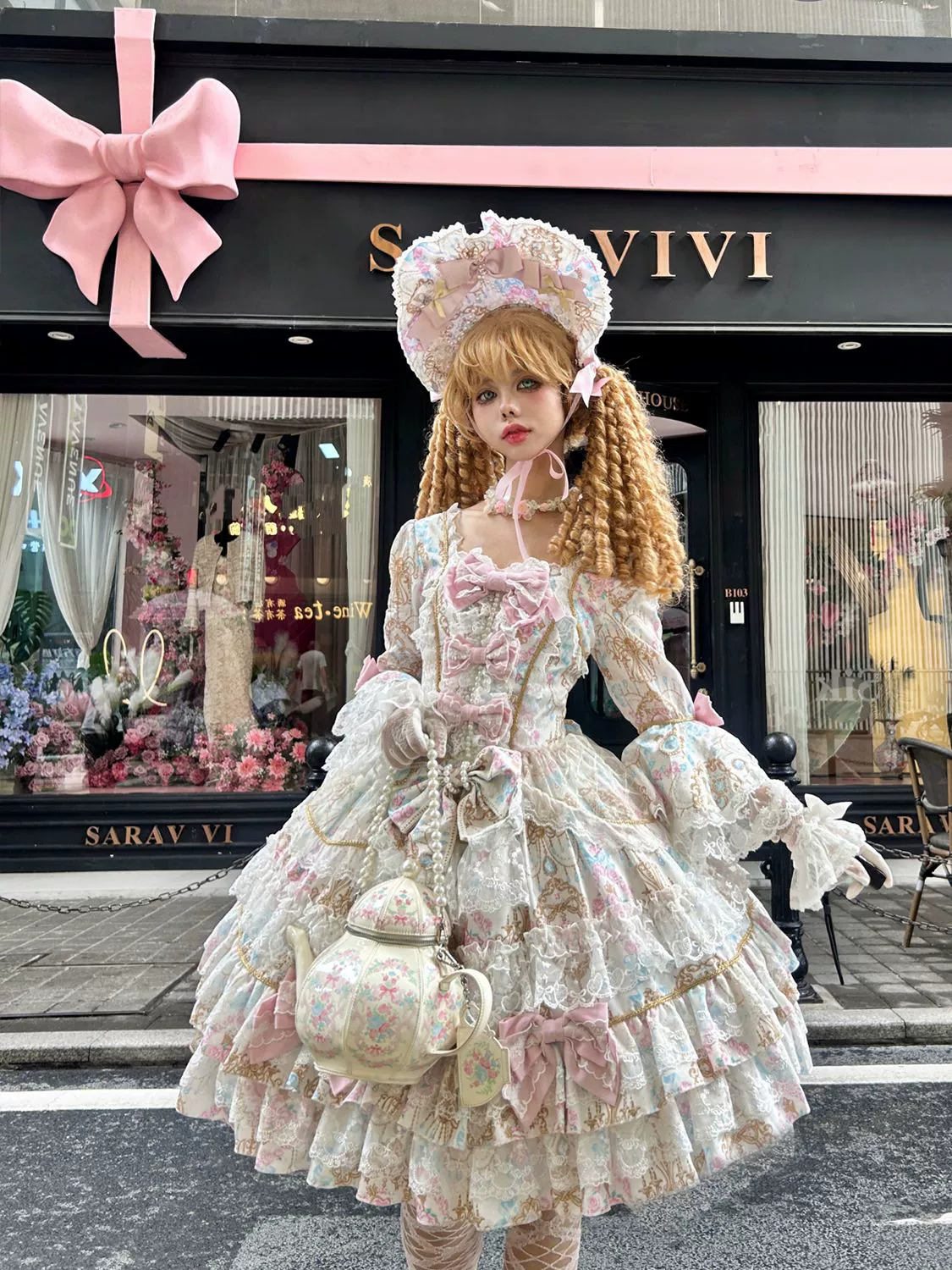 Candlelight Sonata - Sweet Lolita Long Sleeve OP, Tiered Ruffles - Image 6