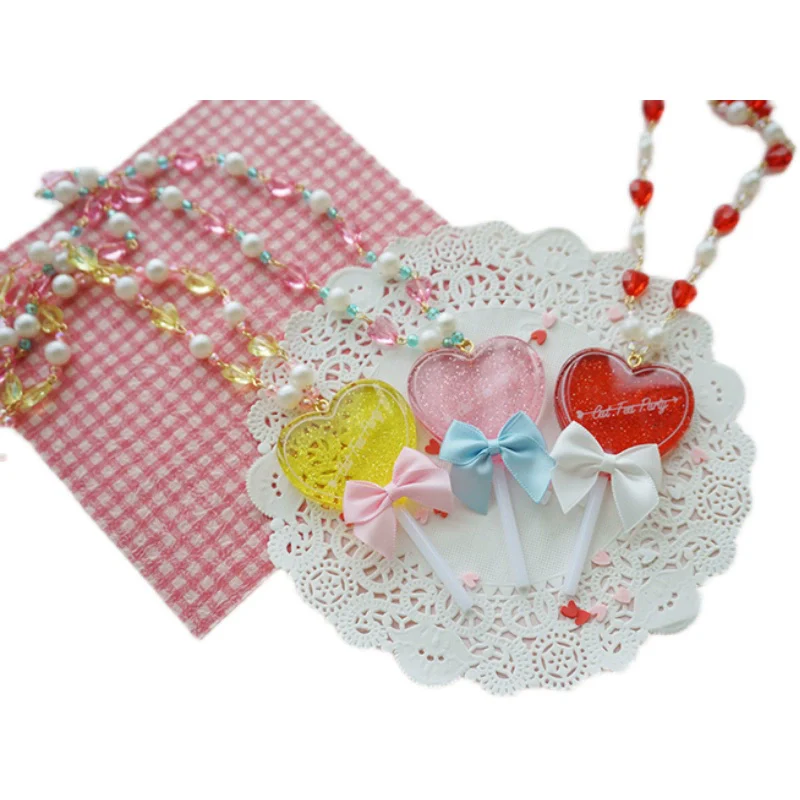 Sweet Lolita Necklace Heart-Shaped Lollipop Necklace - Image 27