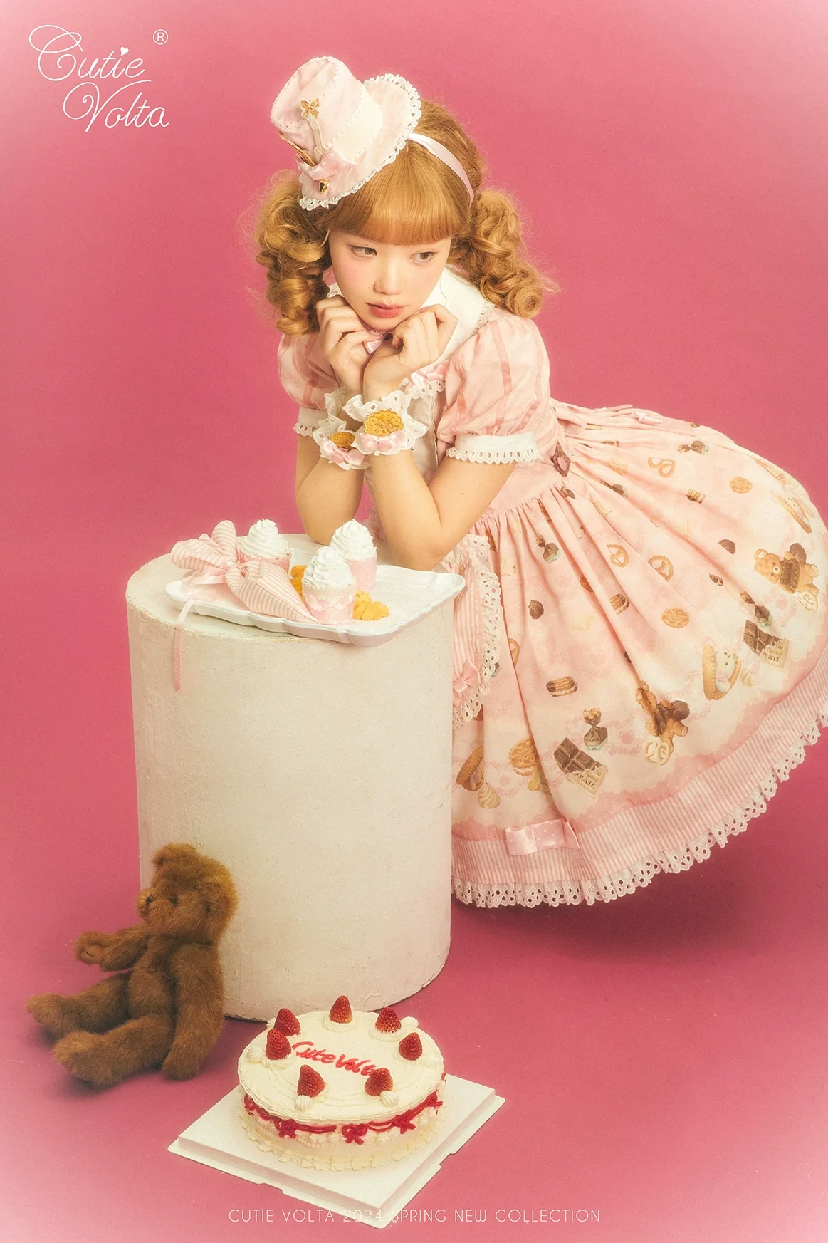 CutieVolta - Blissful Confectionery - Sweet Lolita OP Dress Bear Print JSK - Image 10