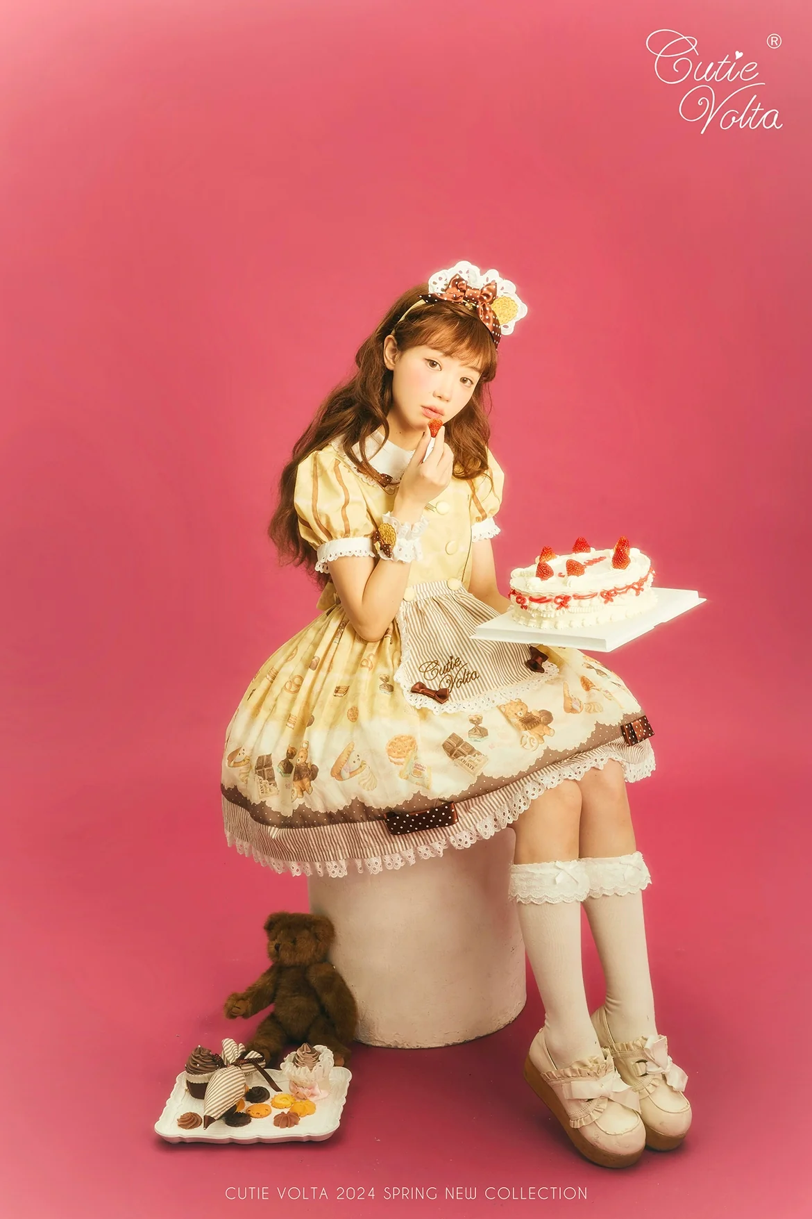 CutieVolta - Blissful Confectionery - Sweet Lolita OP Dress Bear Print JSK - Image 15