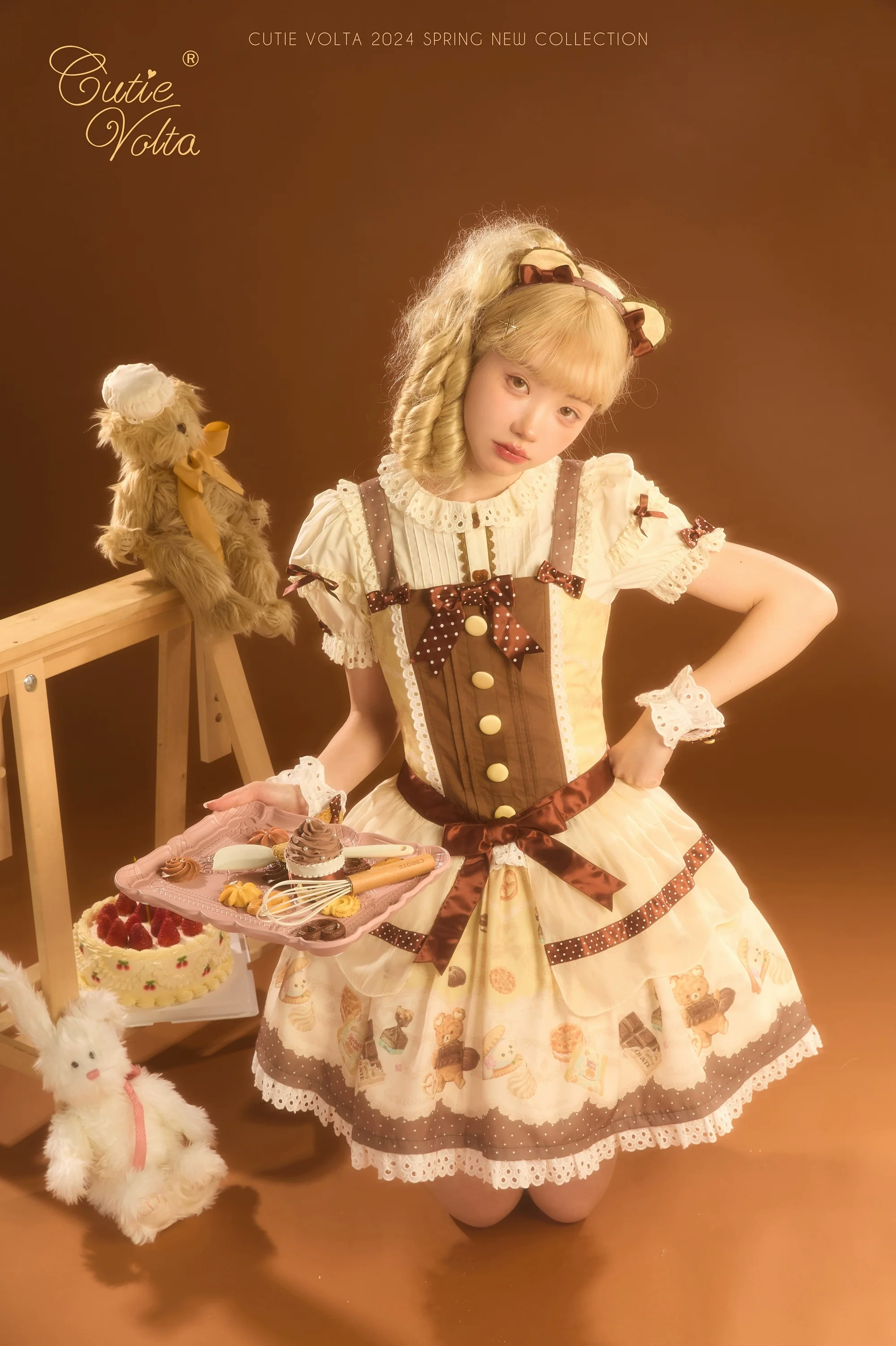 CutieVolta - Blissful Confectionery - Sweet Lolita OP Dress Bear Print JSK - Image 16