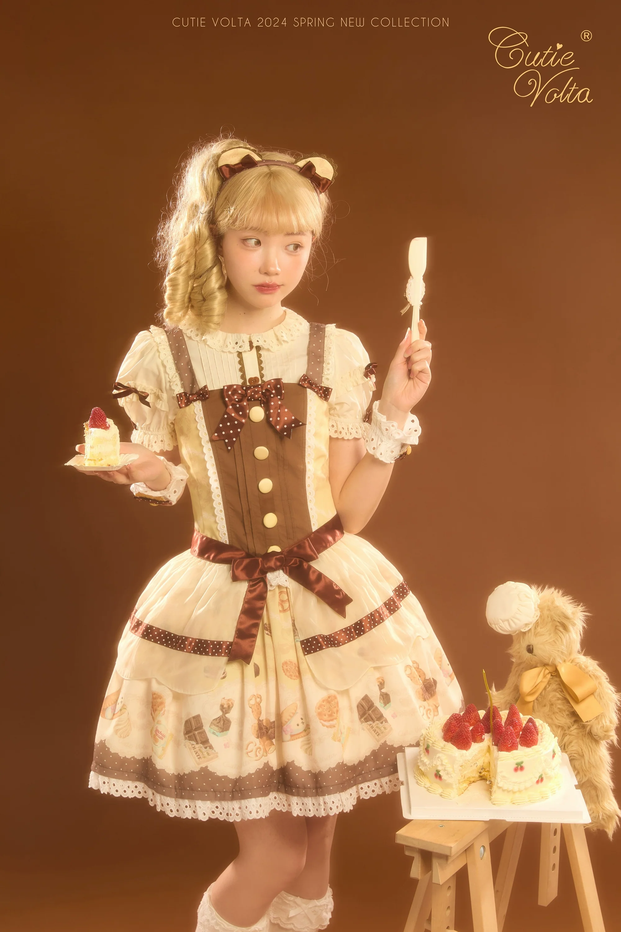 CutieVolta - Blissful Confectionery - Sweet Lolita OP Dress Bear Print JSK - Image 24