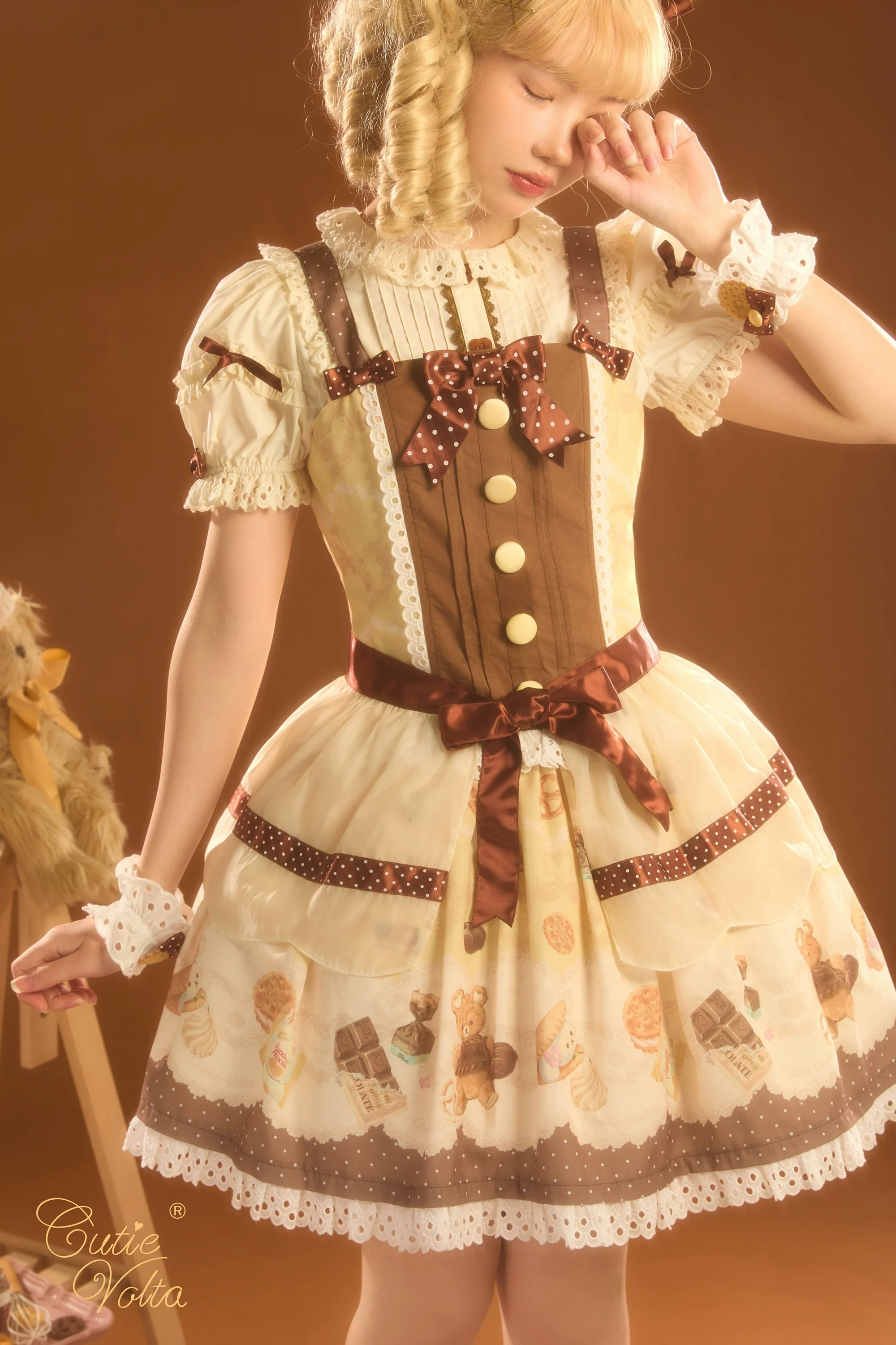 CutieVolta - Blissful Confectionery - Sweet Lolita OP Dress Bear Print JSK - Image 26