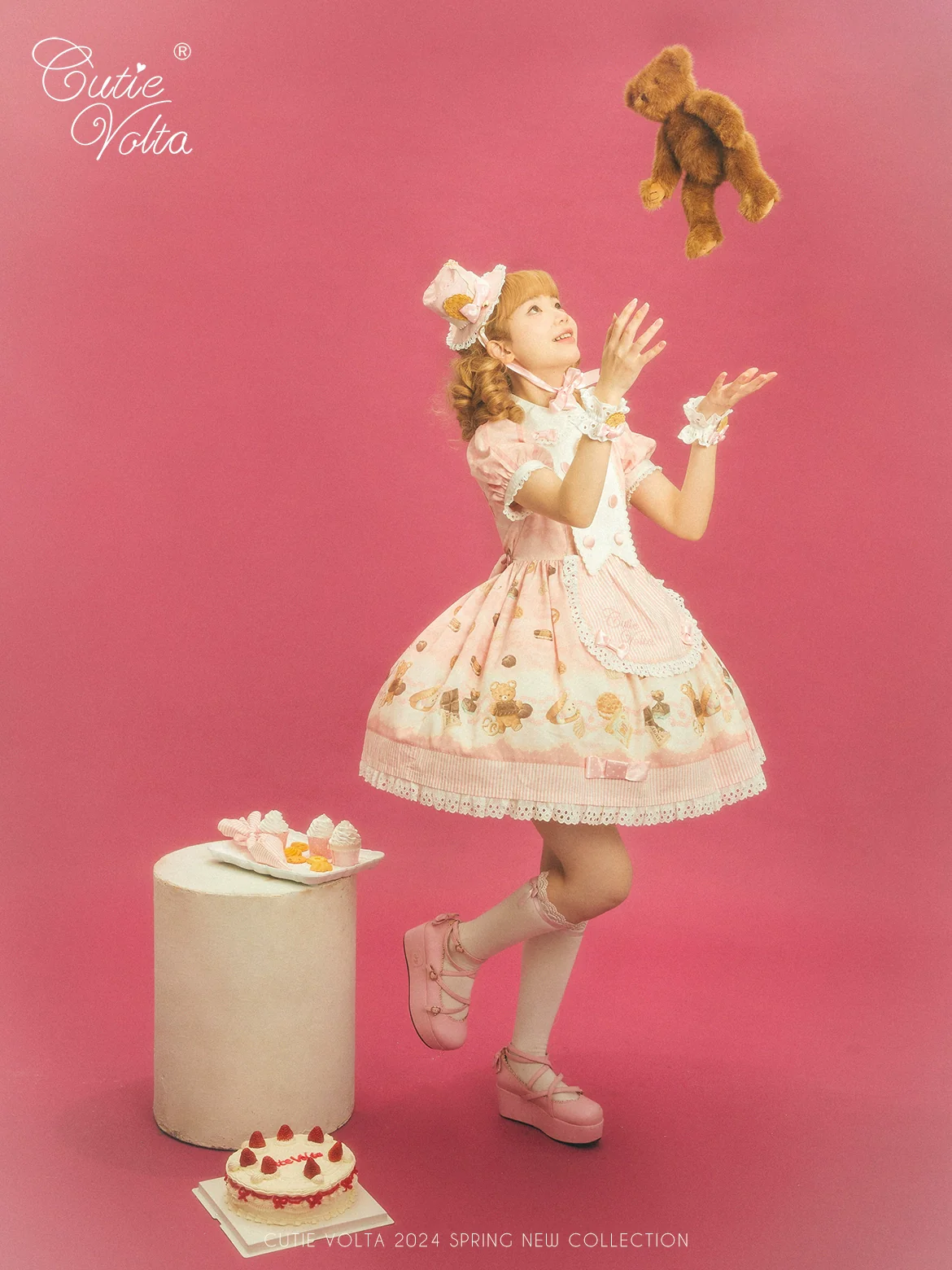 CutieVolta - Blissful Confectionery - Sweet Lolita OP Dress Bear Print JSK - Image 3