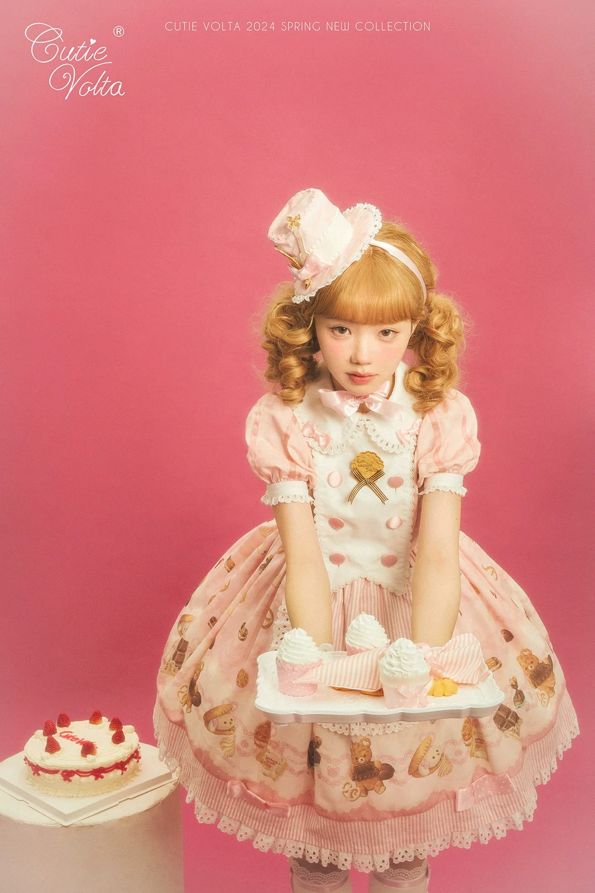 CutieVolta - Blissful Confectionery - Sweet Lolita OP Dress Bear Print JSK - Image 4