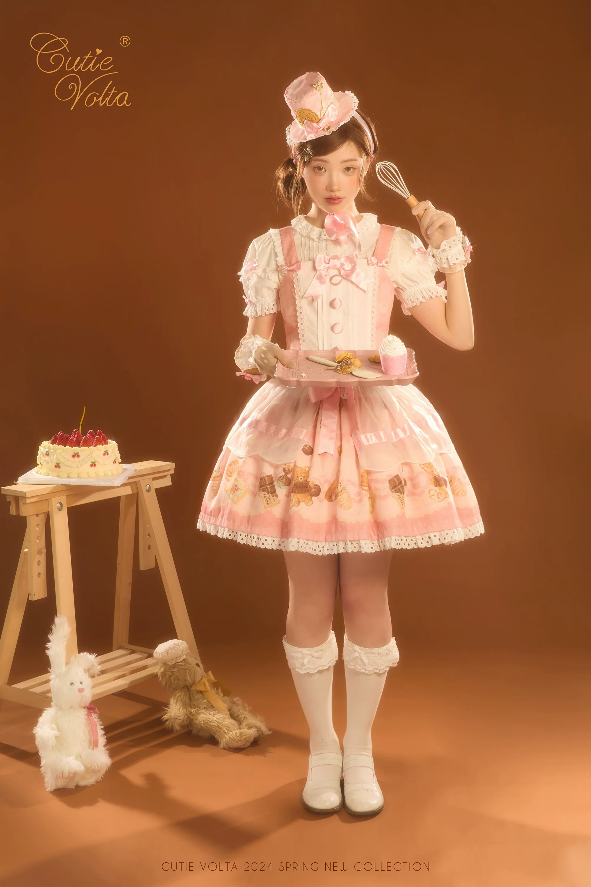 CutieVolta - Blissful Confectionery - Sweet Lolita OP Dress Bear Print JSK - Image 5