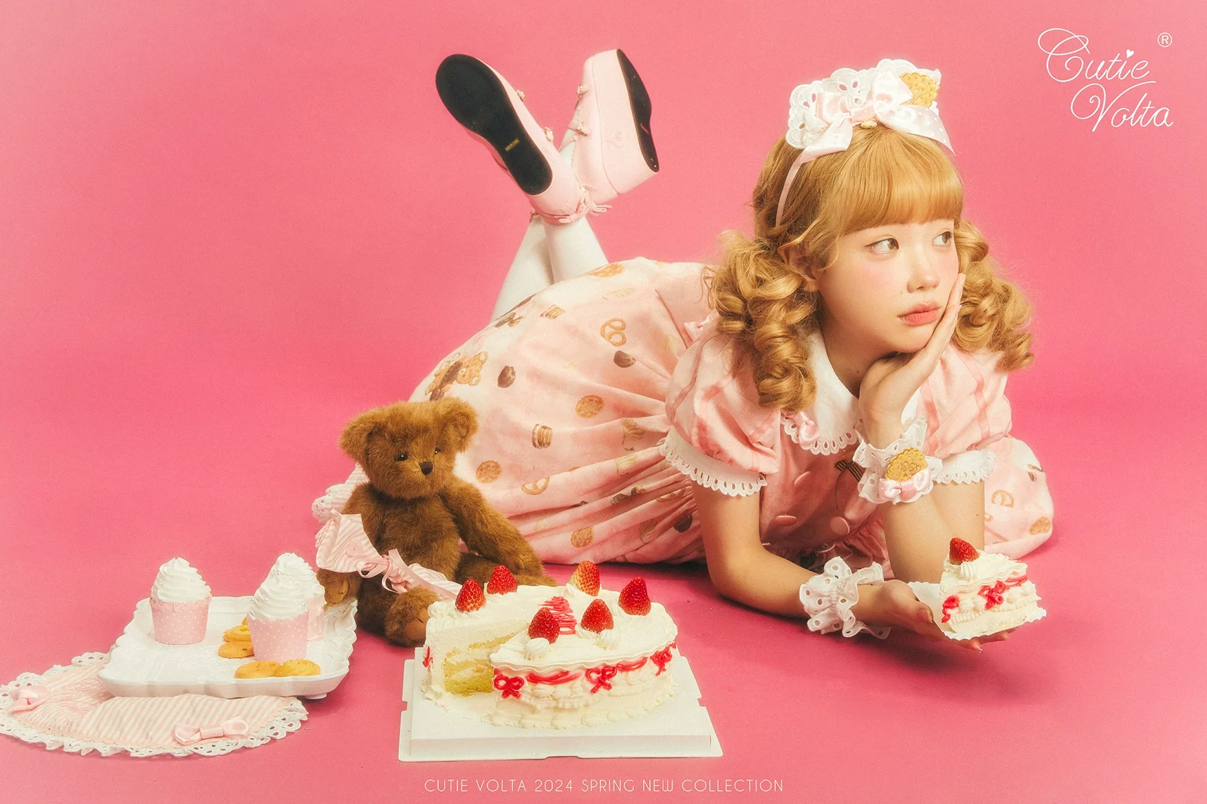 CutieVolta - Blissful Confectionery - Sweet Lolita OP Dress Bear Print JSK - Image 8