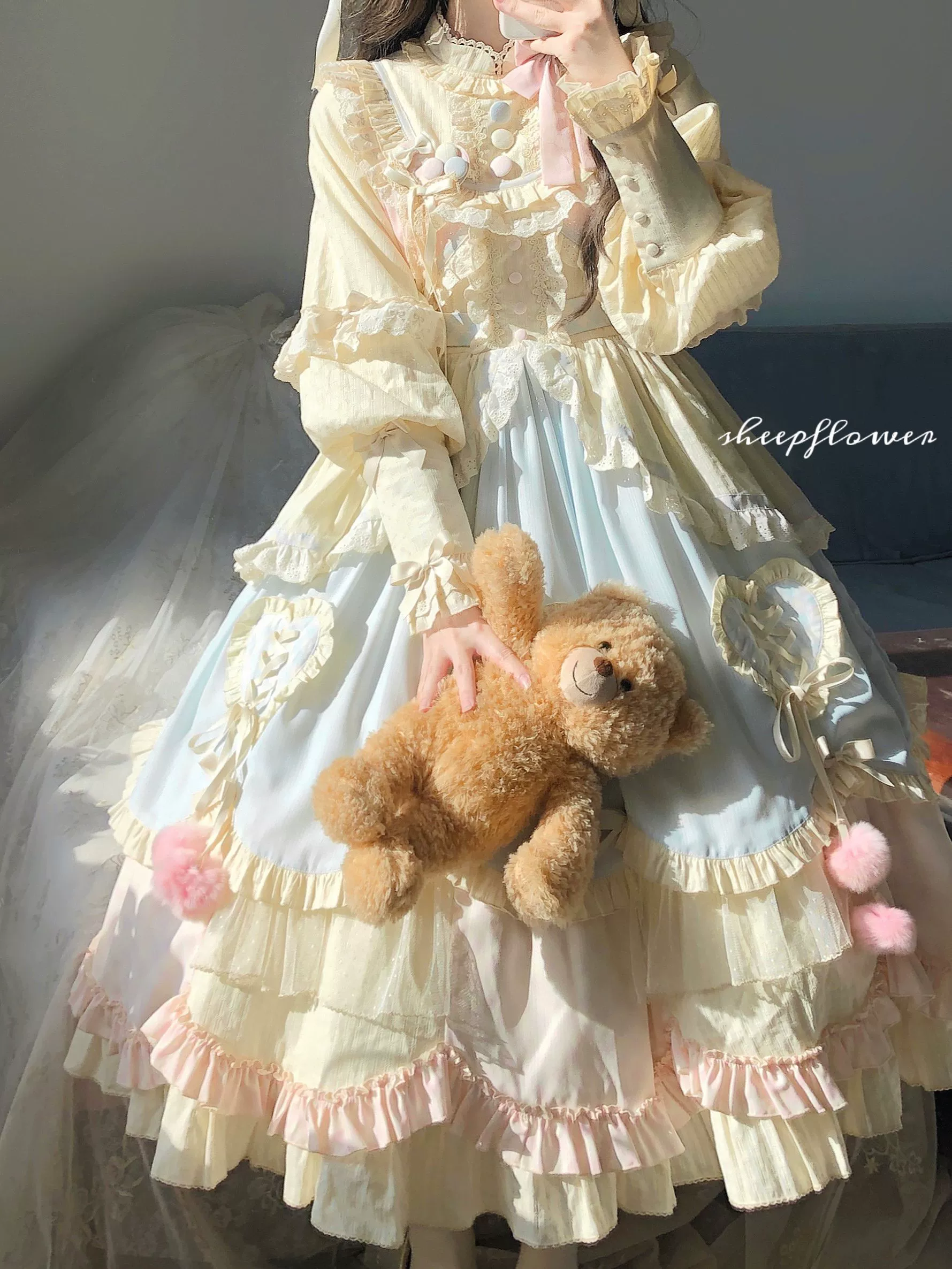 Sleep Macaron - Sweet Lolita OP Dress Solid Color Dress - Image 10