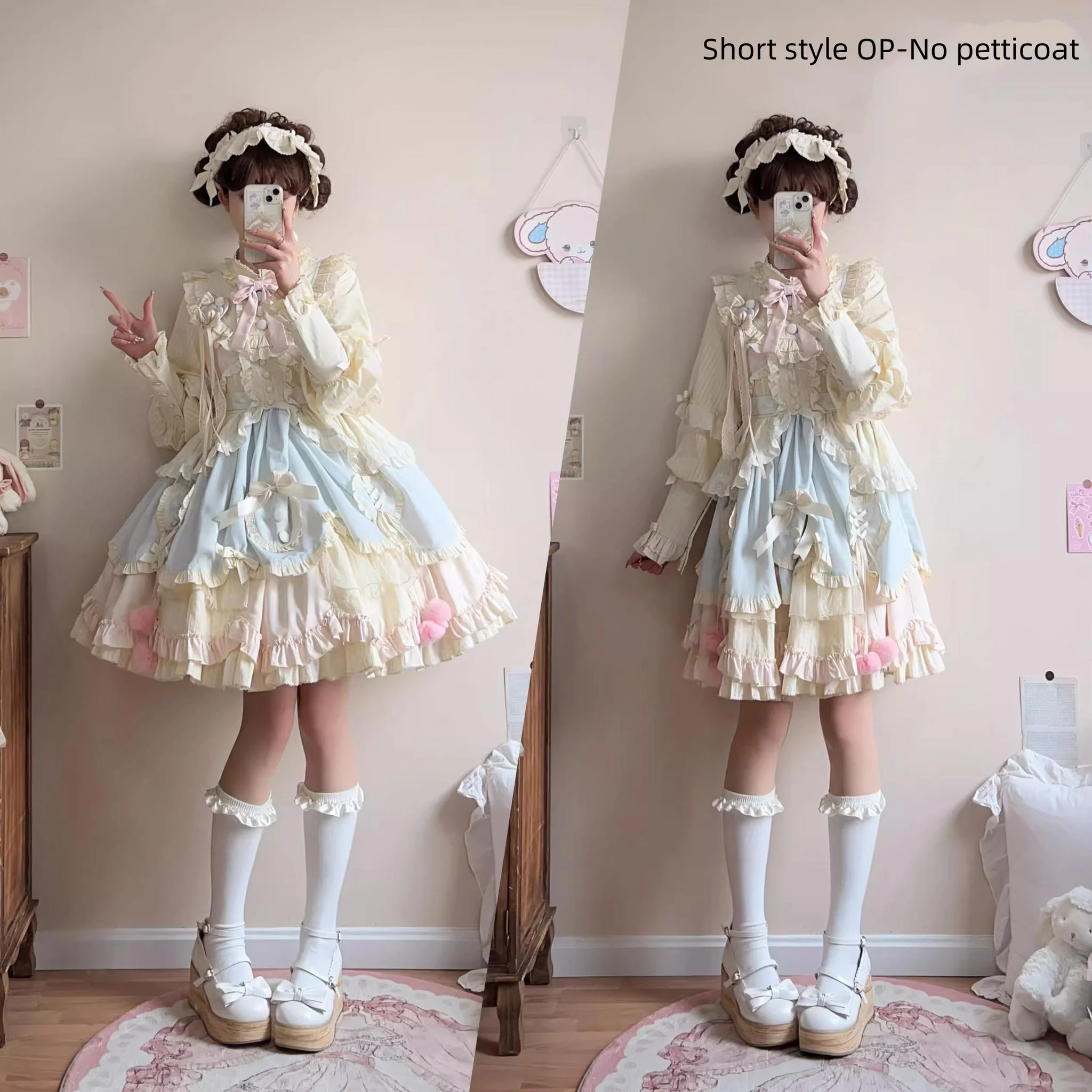 Sleep Macaron - Sweet Lolita OP Dress Solid Color Dress - Image 11