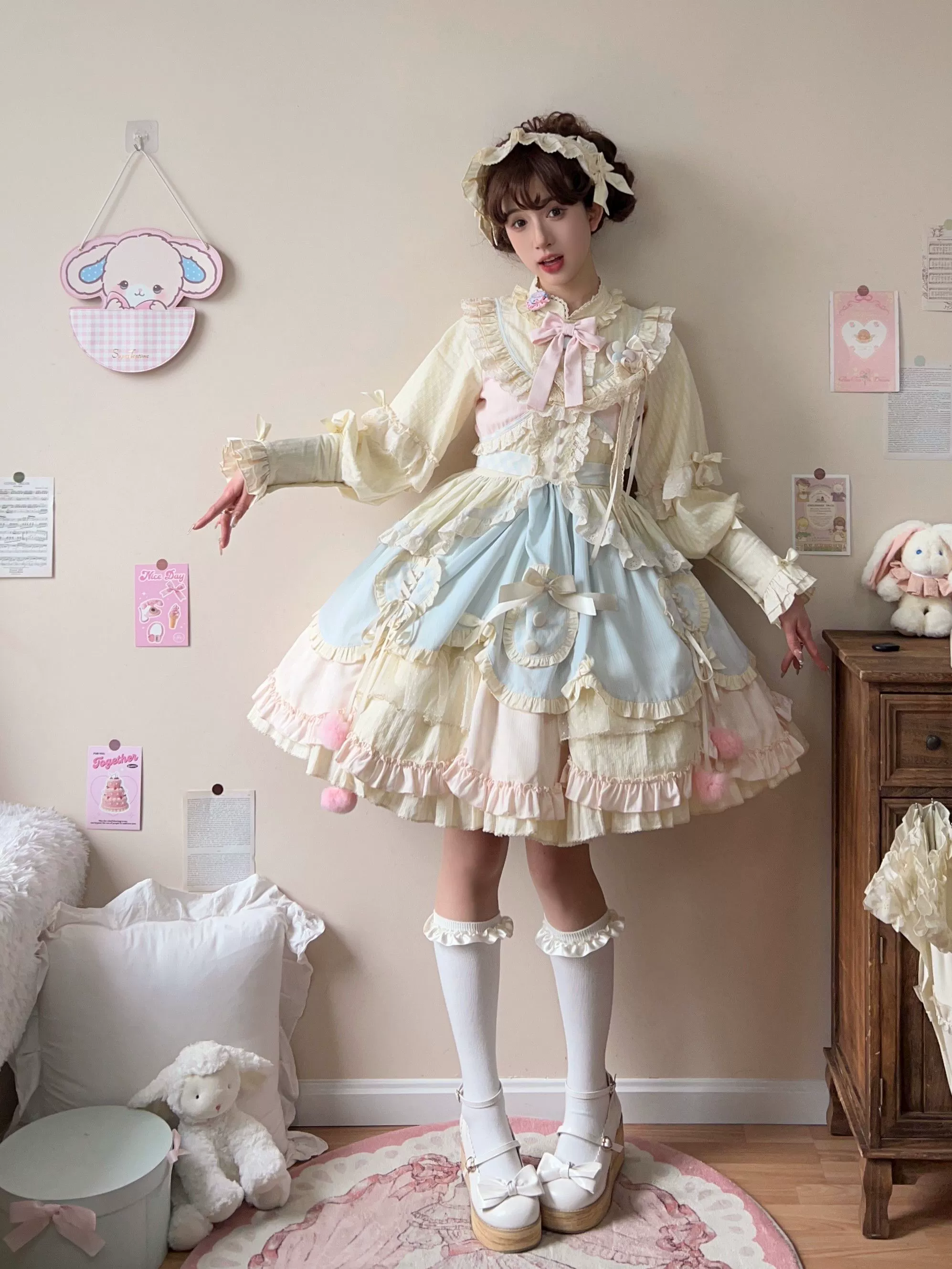 Sleep Macaron - Sweet Lolita OP Dress Solid Color Dress - Image 2