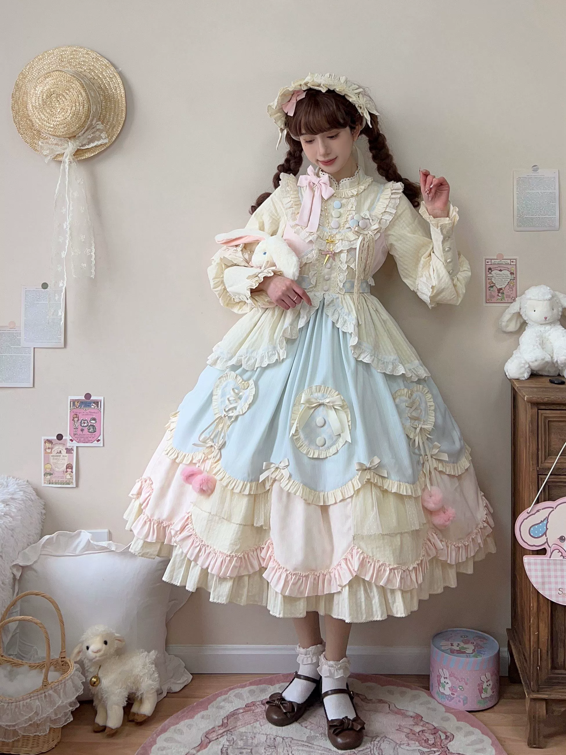 Sleep Macaron - Sweet Lolita OP Dress Solid Color Dress - Image 3
